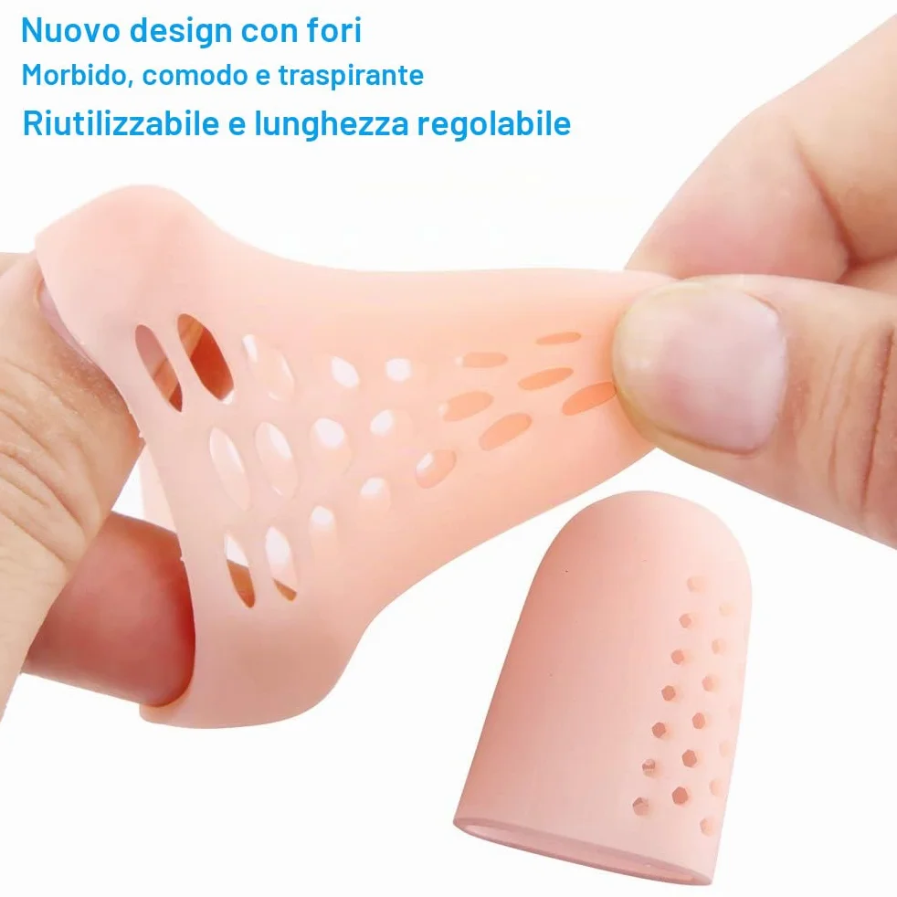 Copri Alluce Silicone 10 Pezzi Proteggi Alluce Calli Vesciche Unghie (Beige)