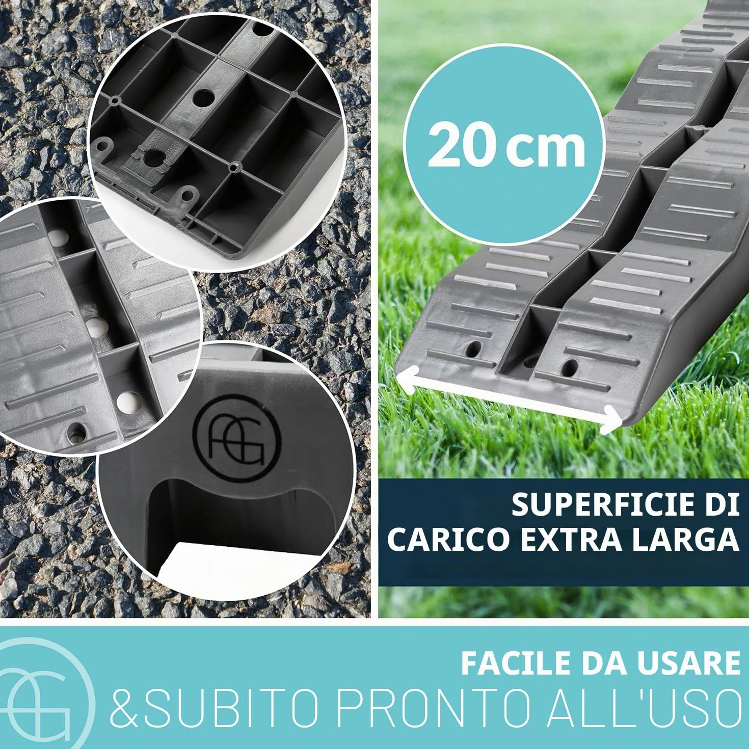 AG Automotive Cunei di Salita per Camper Caravan Womo Grigio