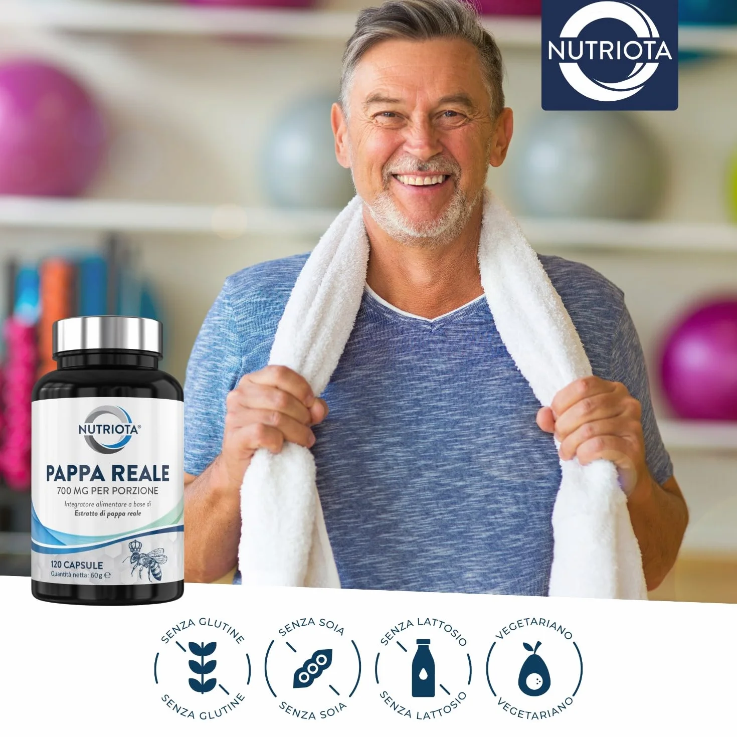 Pappa reale 350 mg 120 capsule per sistema immunitario e energia