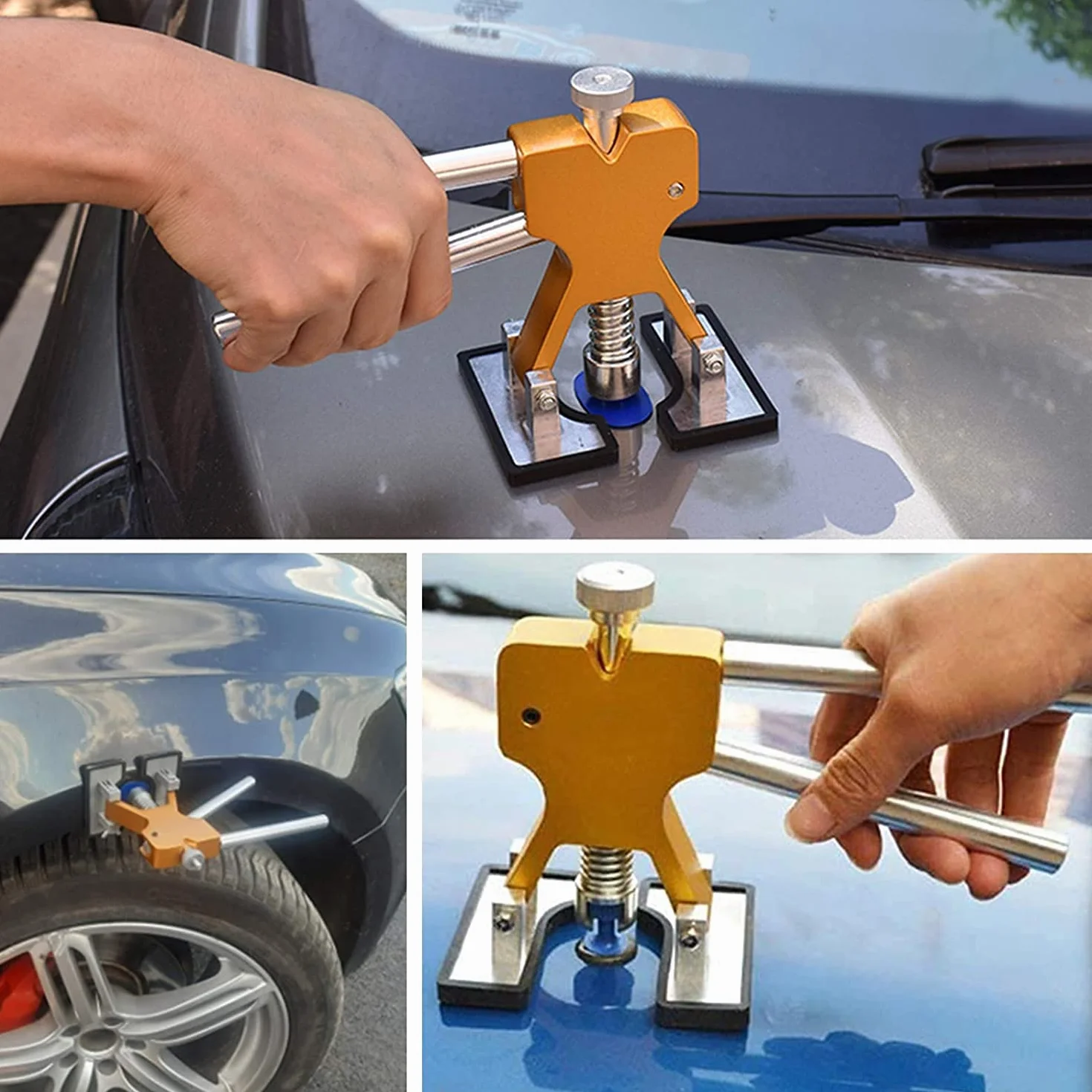 Tirabolli per Carrozzeria, Set di 18 Strumenti di Riparazione Ammaccature Senza Vernice Auto