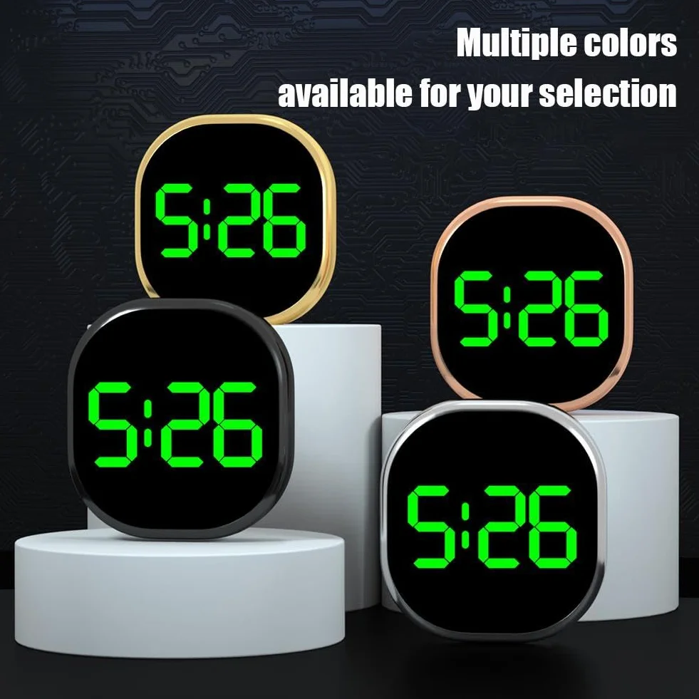 Orologio elettronico, orologio elettronico LED per veicoli, schermo LCD chiaro, utilizzato per cruscotti automobilistici e avventure all'aperto (A)