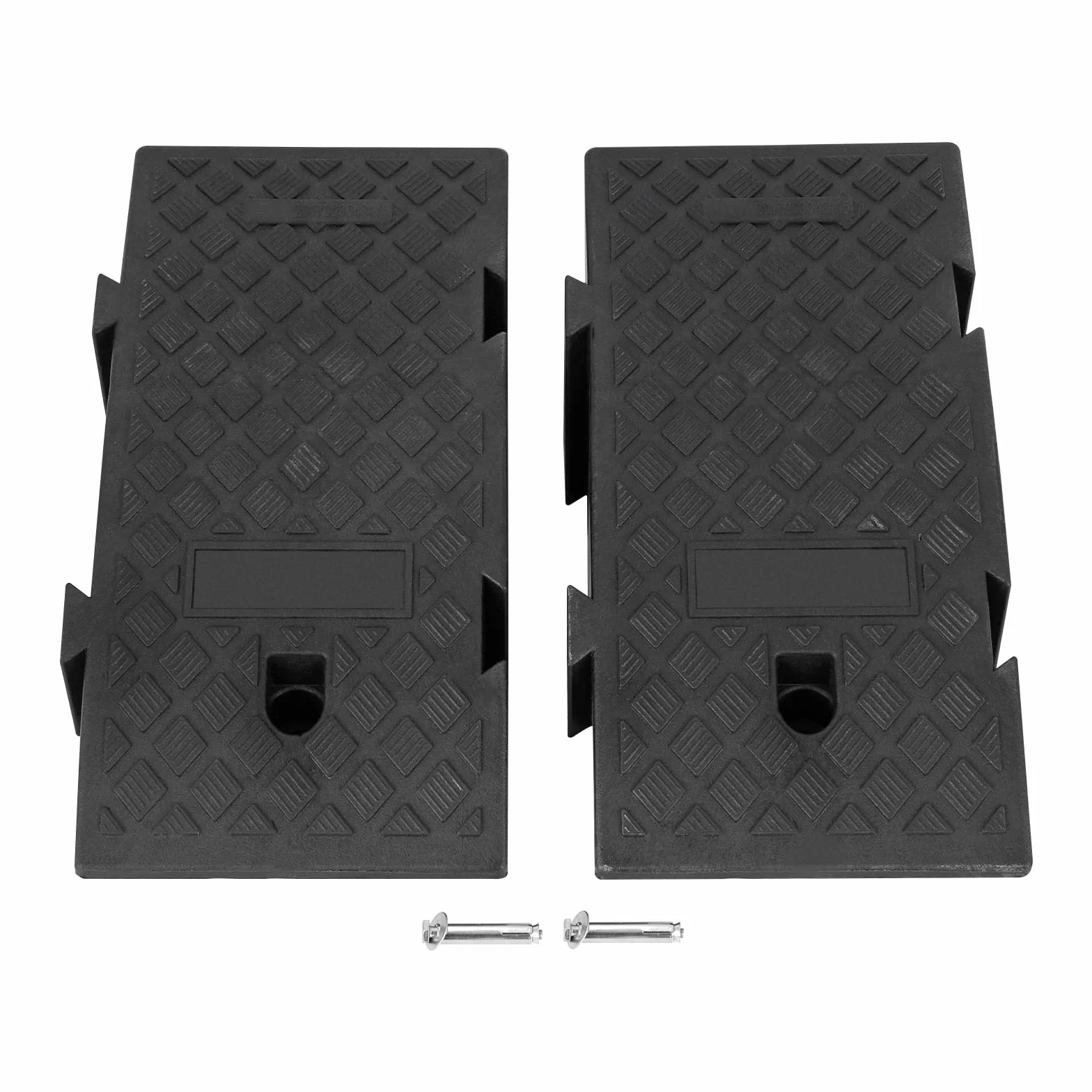 Rampa di carico, Rampa di accesso per auto, in plastica robusta, Rampa di soglia antiscivolo per marciapiede bordo Garage, Set di 2 rampe portatili 25 x 45 x 19 cm, capacità di carico elevato Moto