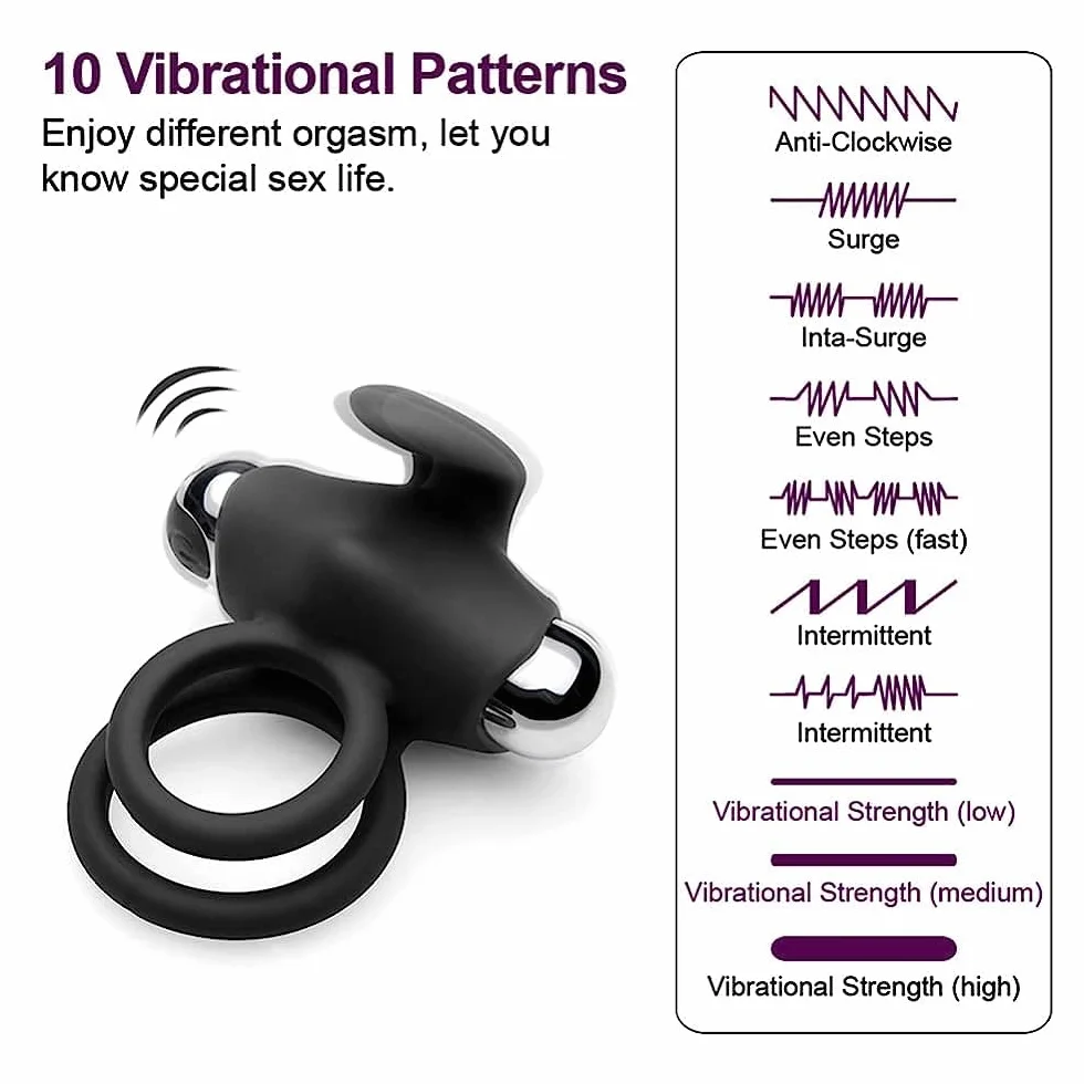 G iocattoli Sessuale Dildo Maschile Anello Vibrante per il Pene Uomo Coppia, Stimolante Donna Clitoride Vibratore Silicone Regolabile