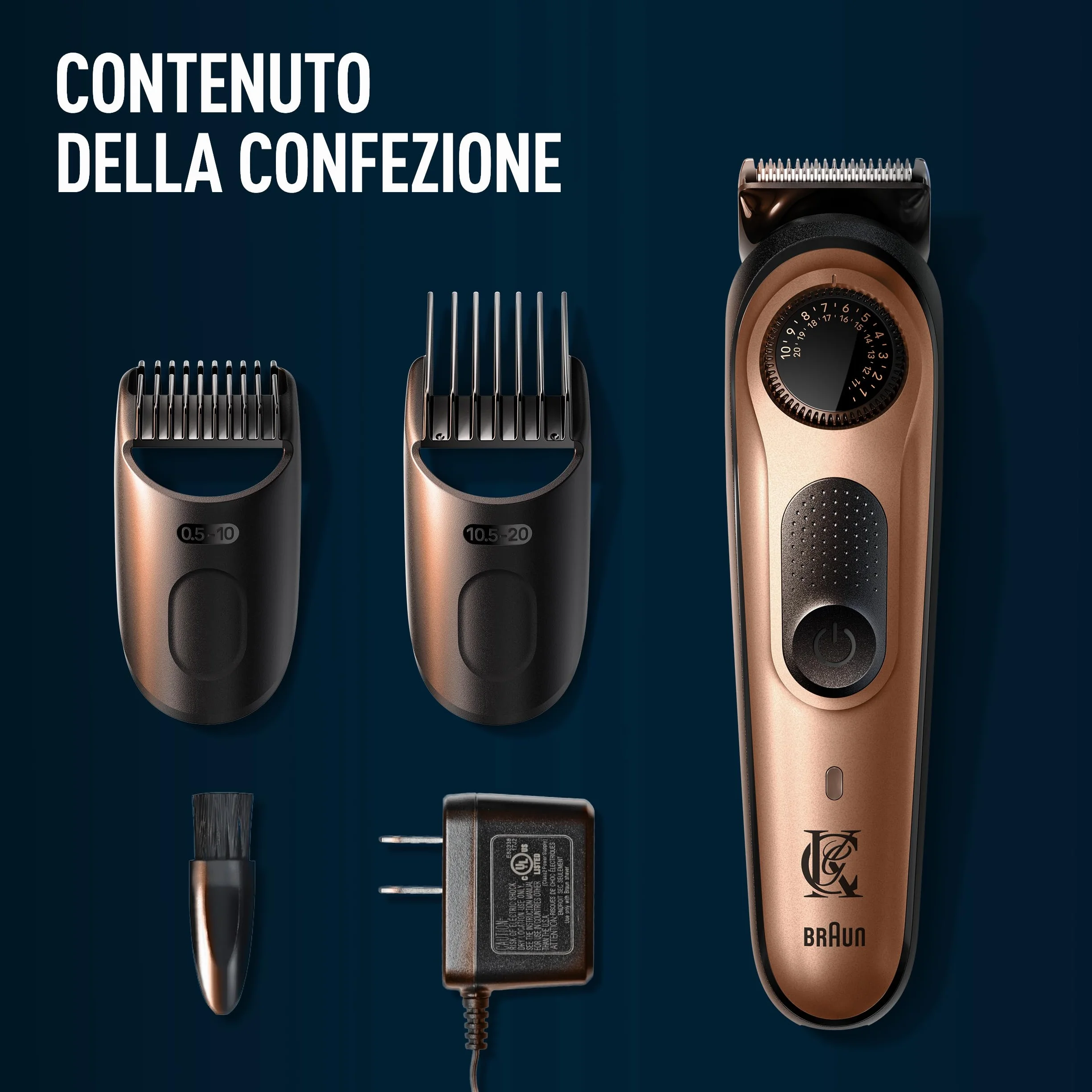 King C. Gillette Rasoio Elettrico Barba Pro, Regolabarba Uomo, 40 Impostazioni di Lunghezza, Lame Affilate, Pettini Regolatori, Testine Lavabili