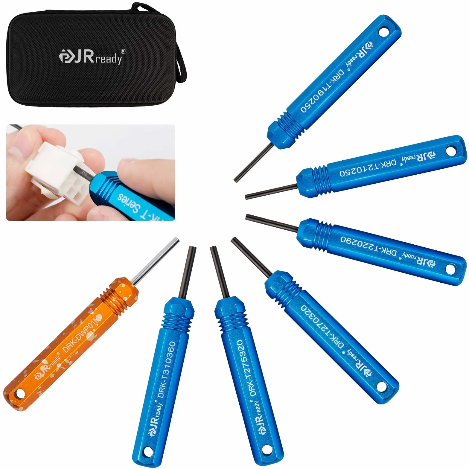 JRready ST5252 Set di 7 attrezzi per terminali AMP Molex .062" .093" Delphi Weather-Pack