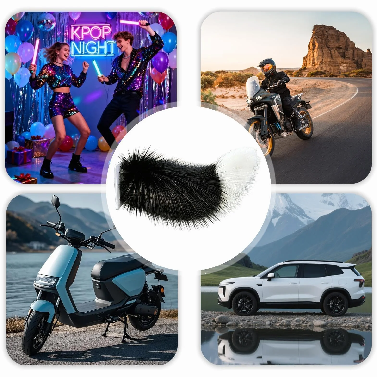 Coda macchina mobile telecomandata - Decorazione peluche scodinzolante realistica ricaricabile | Simpatico accessorio interattivo camion, SUV camper, divertente decorazione veicoli vacanze viaggi