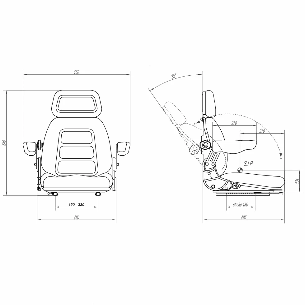 KlaraSeats, sedile di guida, per macchine agricole, in tessuto, di colore nero …