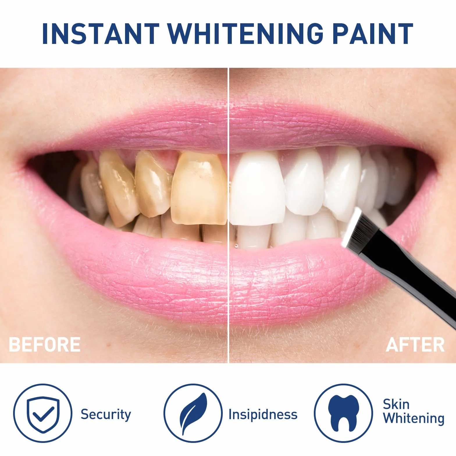 Teeth Whitening Paint, Teeth Stain Remover, Instant Whitening Gel (5Pcs)
