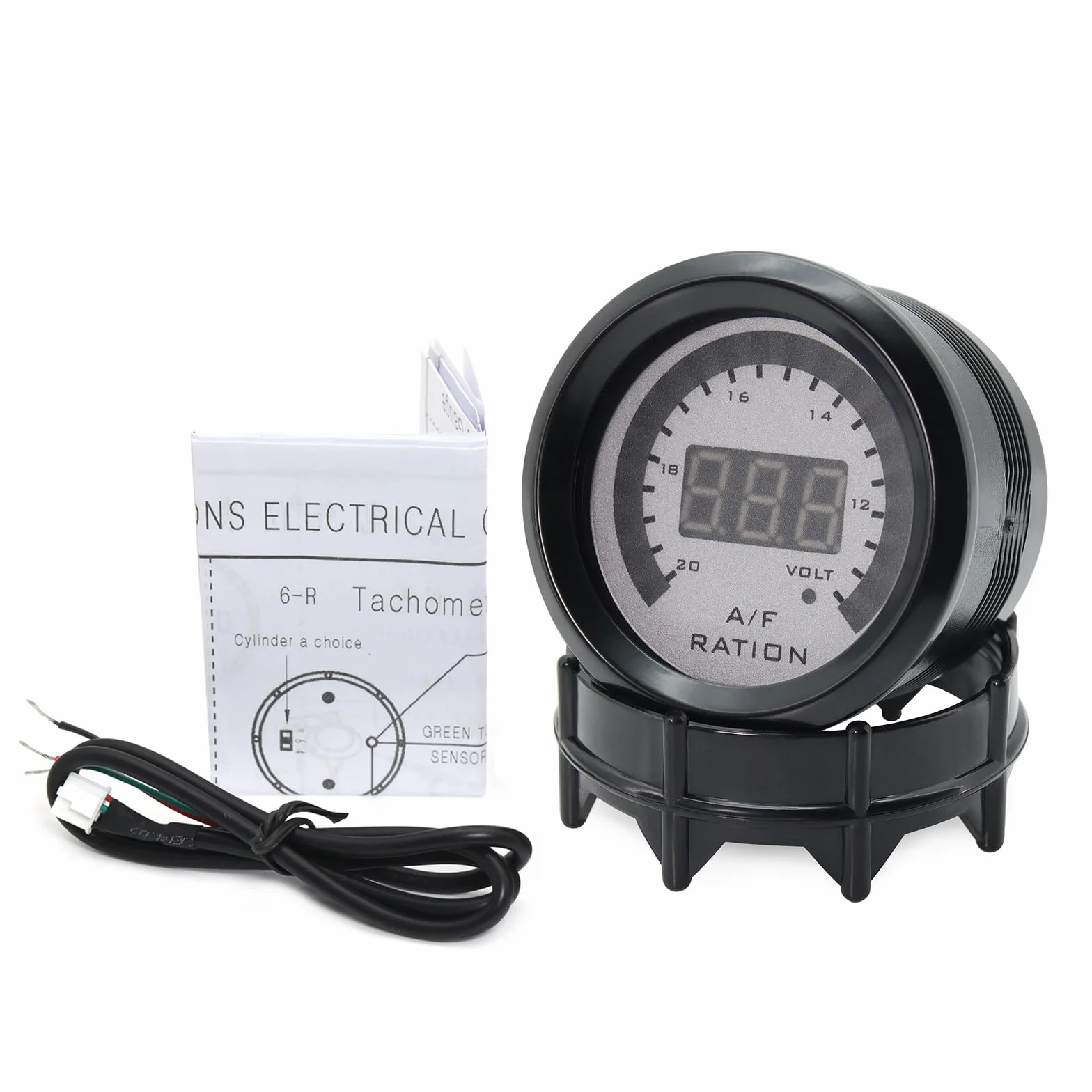 52 mm Digital Air Fuel Ratio Gauge auto da corsa LED blu con banda stretta O2 sensore di ossigeno per auto da 12 V