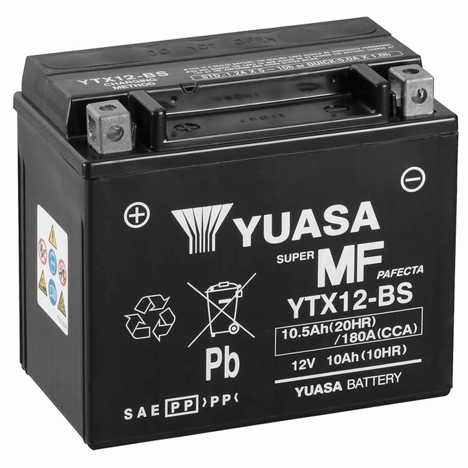 Yuasa YTX12-BS Batteria moto 12V 10Ah Senza manutenzione 150x87x131 mm Compatibile Kymco Super-9 250 2000