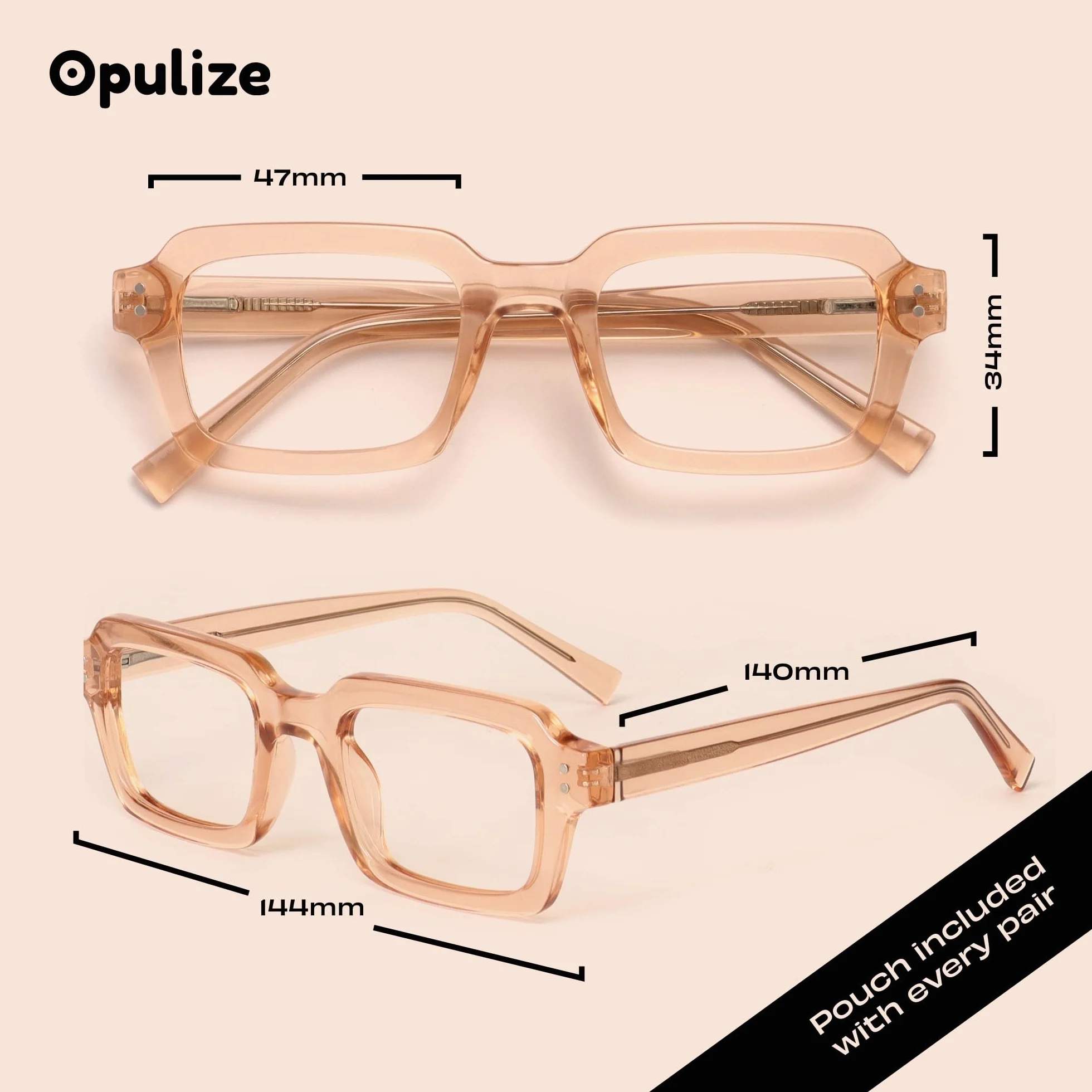 OPULIZE EDG Occhiali da lettura Anti Luce Blu Lenti Antiriflesso Protezione UV Rettangolare Cerniere a Molla Confezione da 2 Nero +1,50