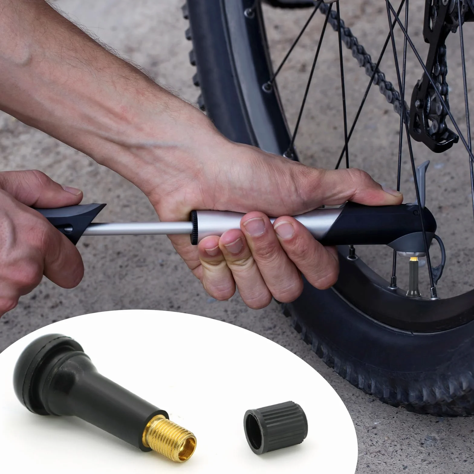 TR414 Valvole in Gomma Snap-in 30 Pezzi + 60 Pezzi Nuclei Valvola Auto Tubeless Valvola pneumatici Nero