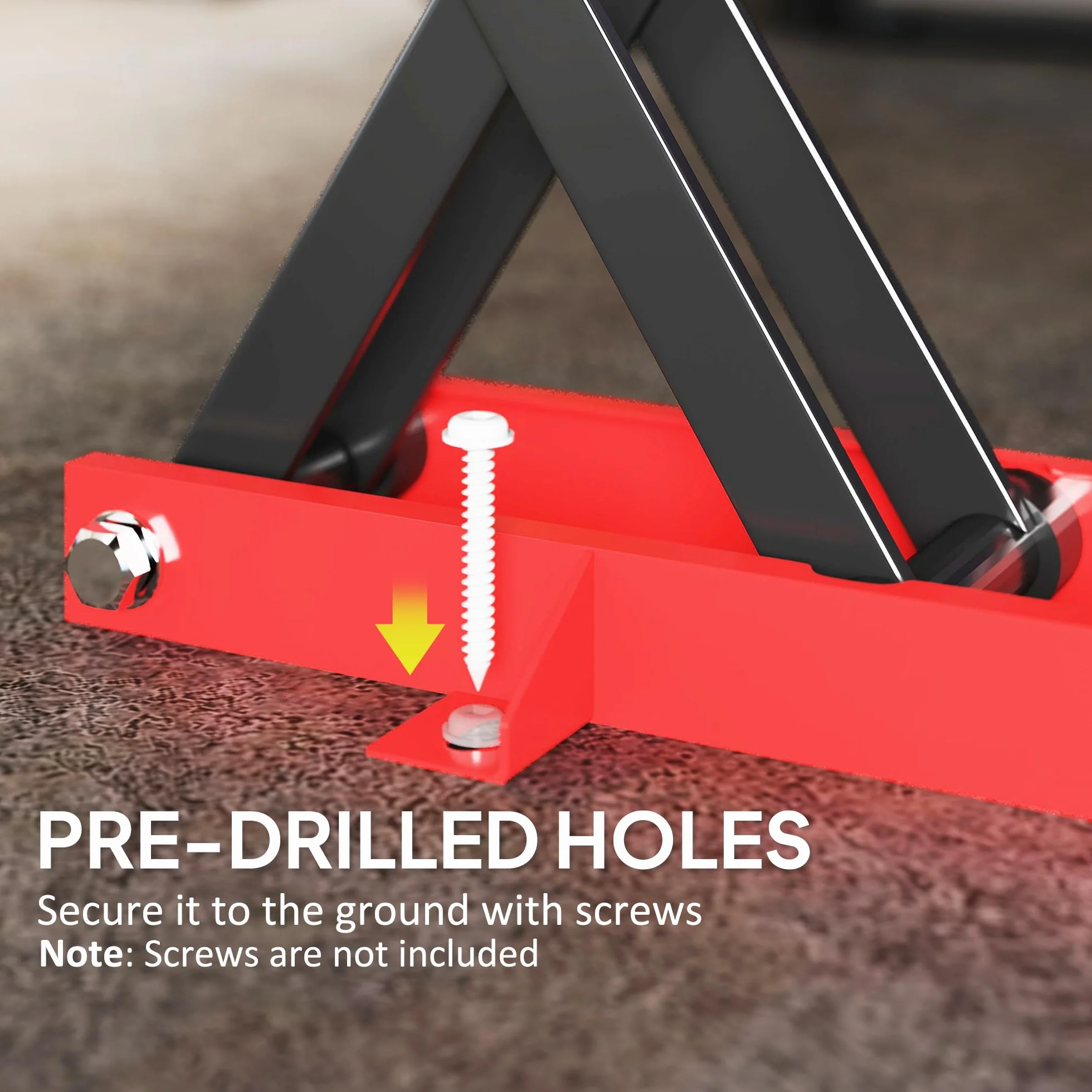 HOMCOM Sollevatore Moto in Acciaio Max 500kg, Cavalletto Alzamoto Pieghevole con Altezza Regolabile 9.5-40 cm e Manovella, Piattaforma da 45x15 cm, Rosso