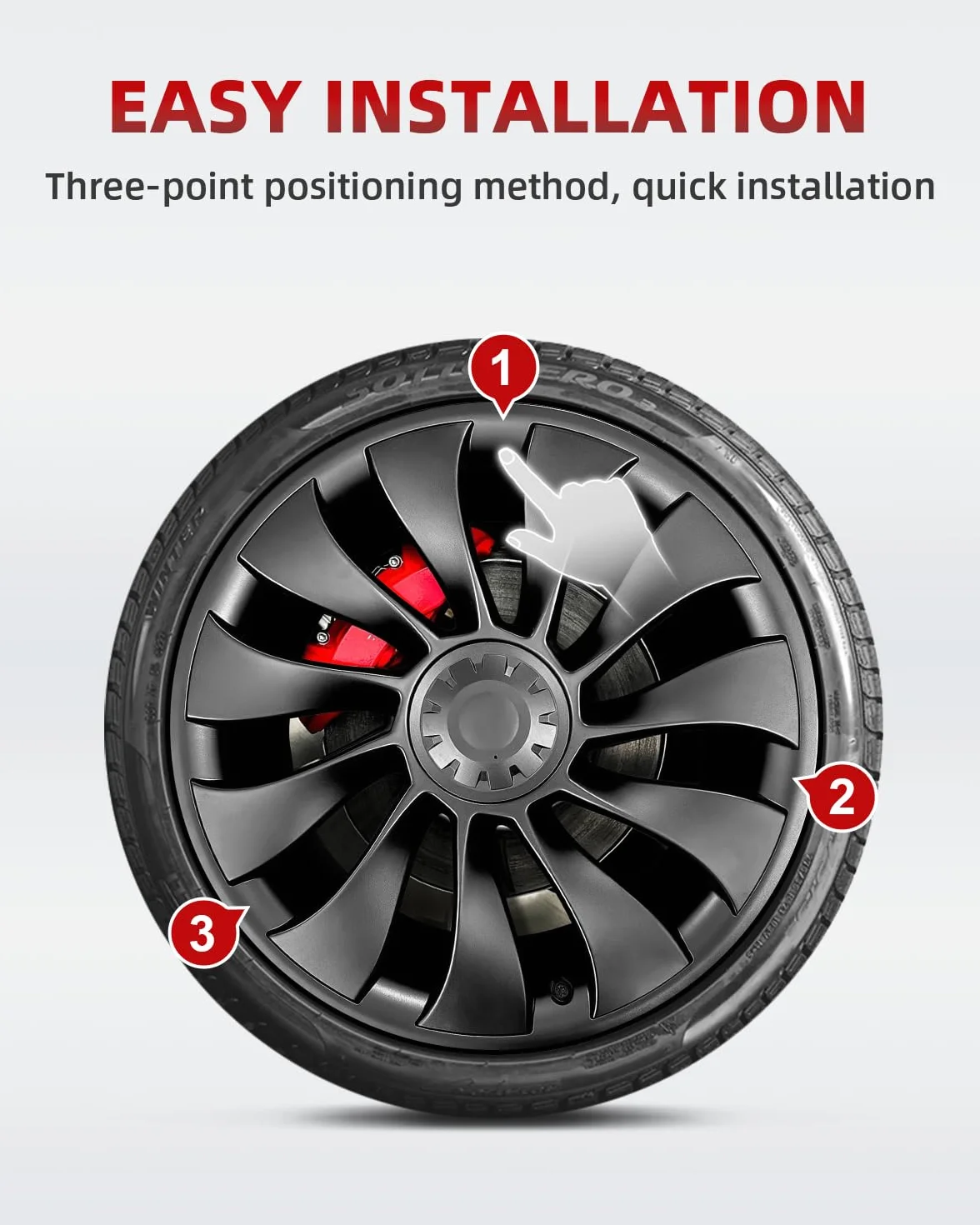 Tesla Model Y 21 Pollici Protezione Cerchio ABS Uberturbina Gunpowder 4 Pezzi
