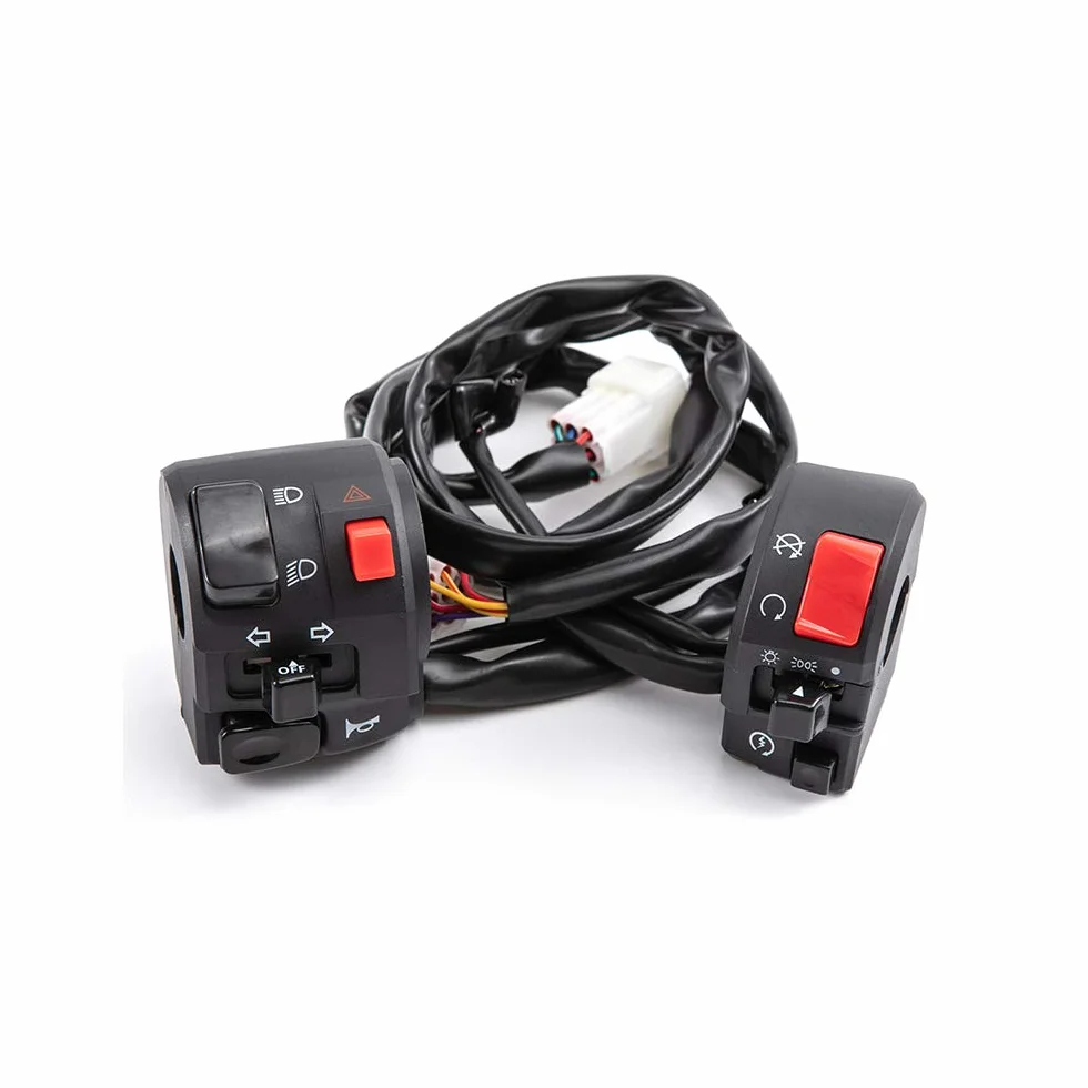 Interruttore universale per moto 7/8" 22 mm con pulsante clacson lampeggiante fendinebbia