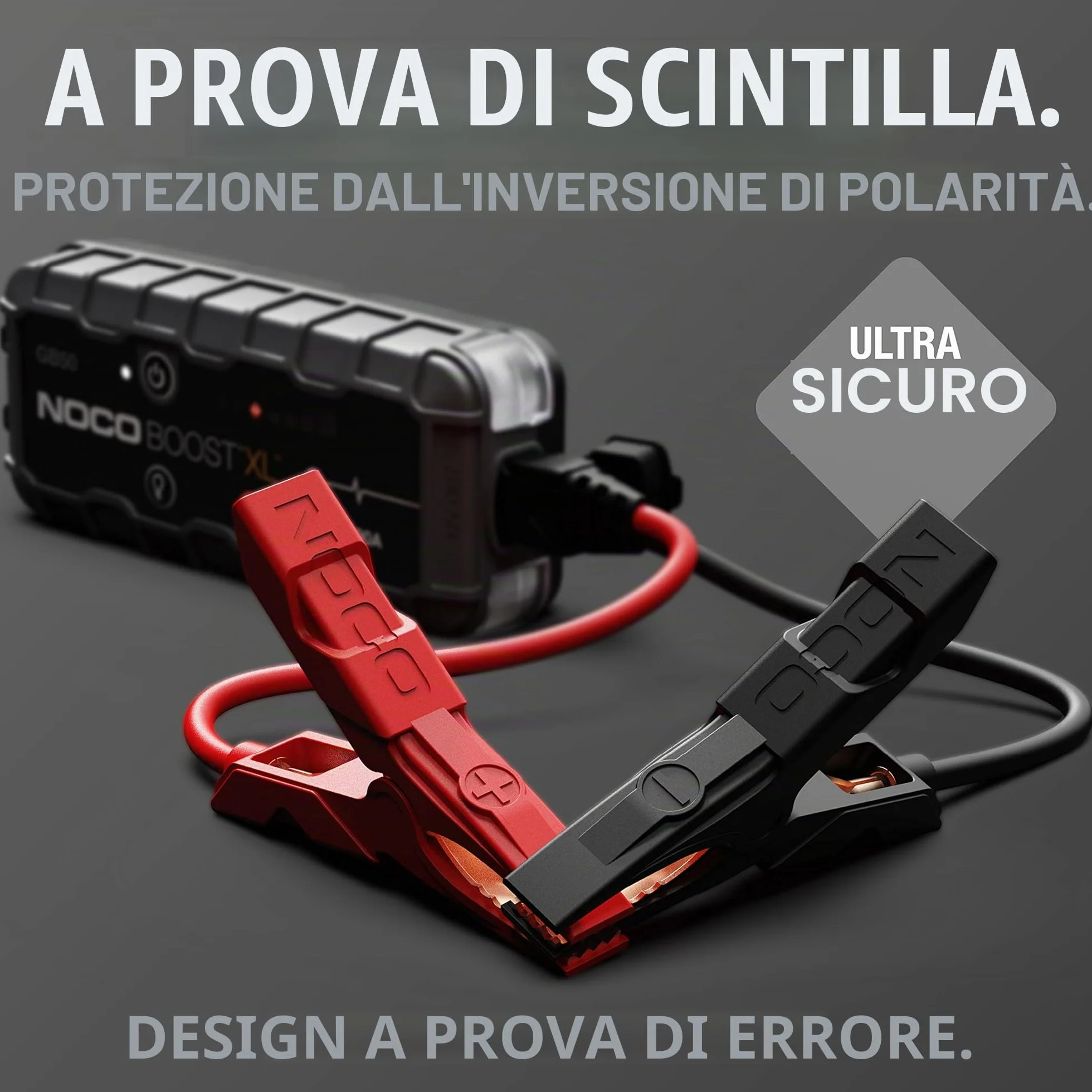 NOCO Boost GB50: Avviatore di Emergenza UltraSafe 1500A – Booster Batteria al Litio 12V, Caricabatteria Portatile Power Bank e Cavi Avviamento – Per Motori Benzina fino a 7.0L e Diesel fino a 4.5L