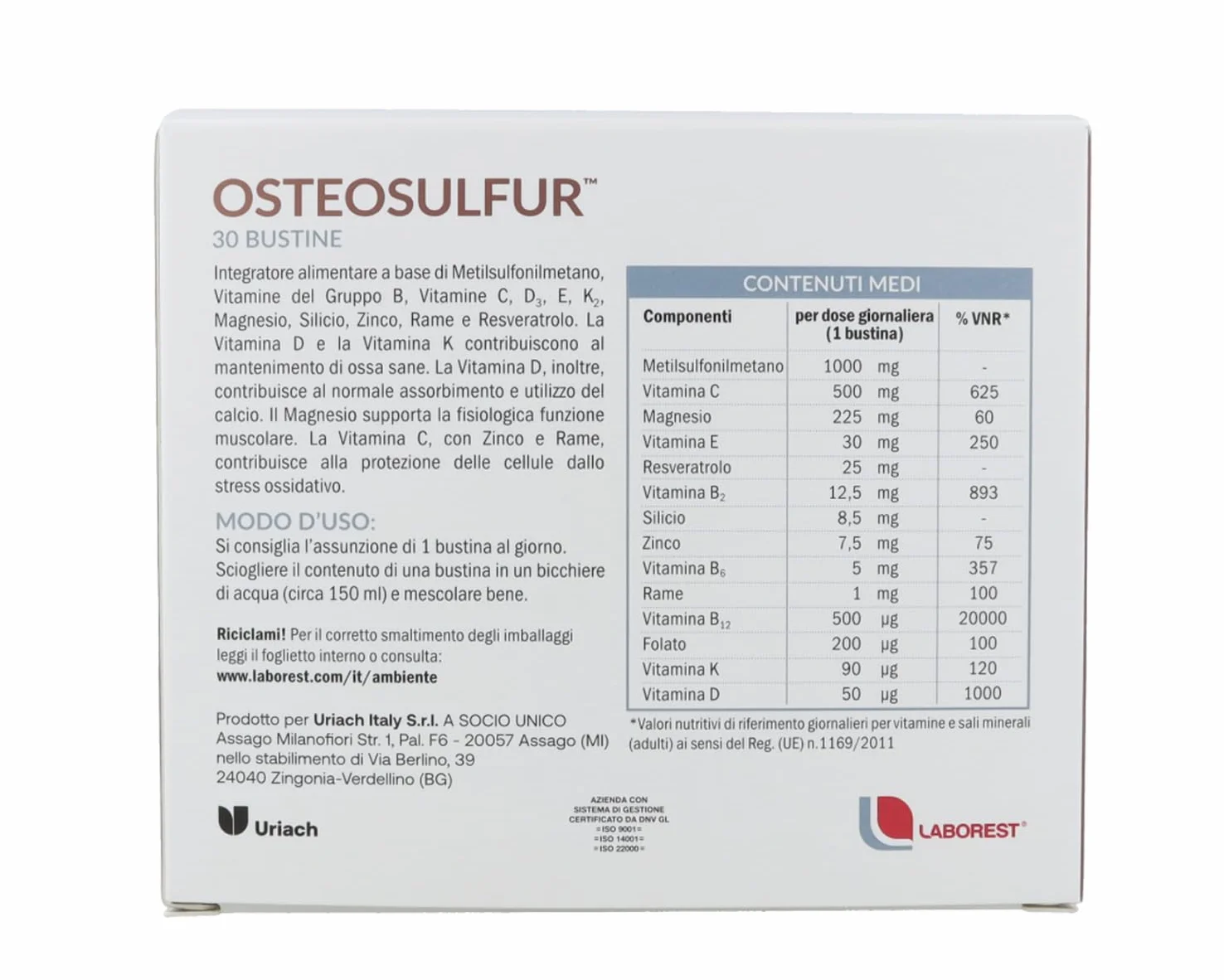 Laborest Osteosulfur 30 unità