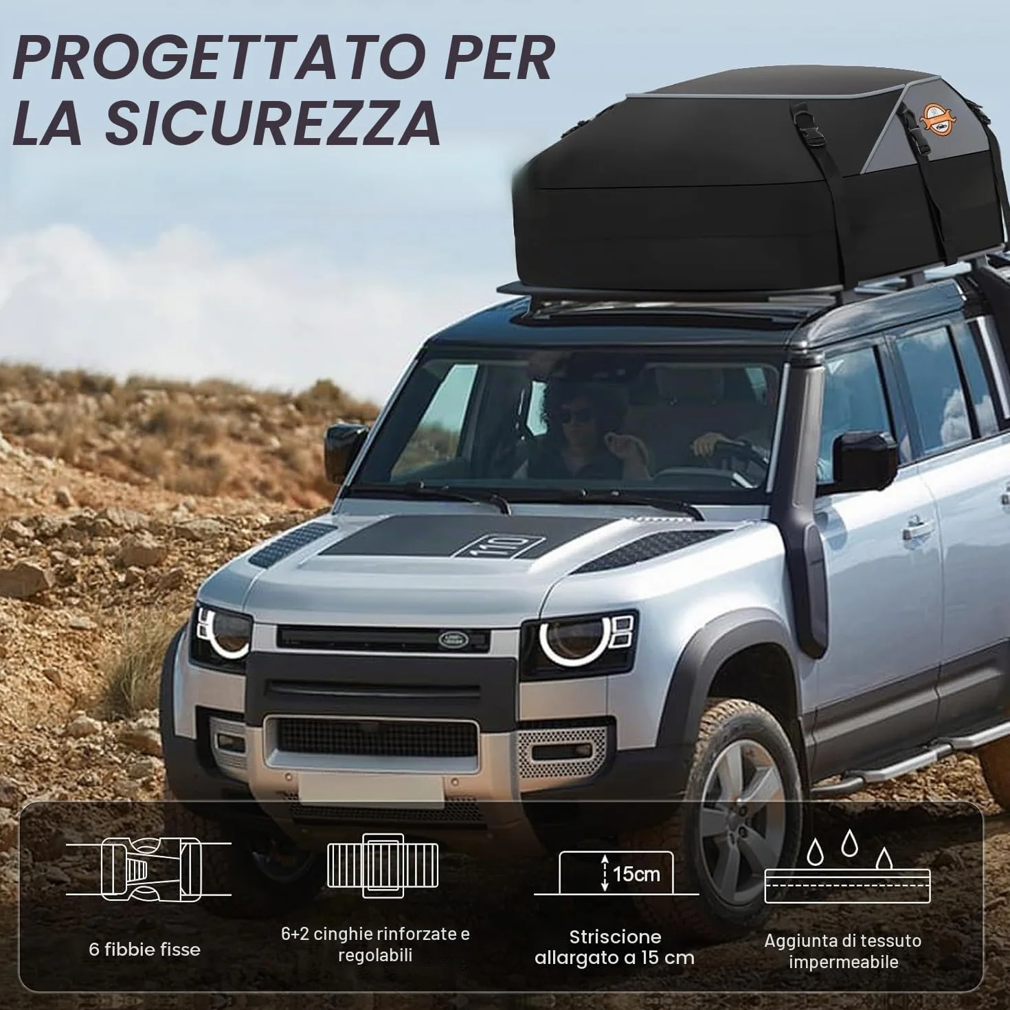 Sailnovo Box Tetto Auto 580L 20 piedi cubi Borsa da Trasporto Impermeabile con 6 ganci e 8 cinghie