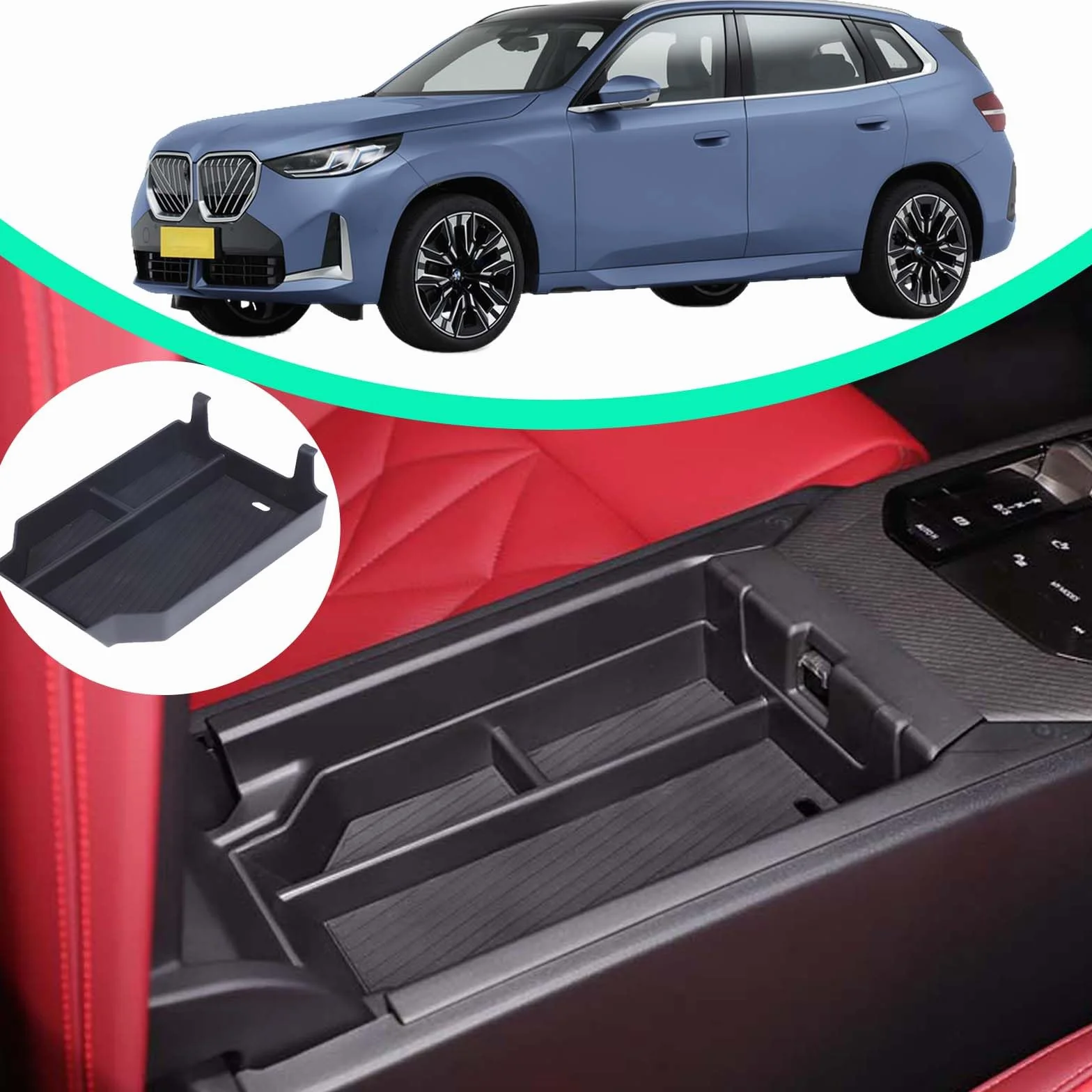 PIUGILH Scatola portaoggetti per braccioli, adatta per BMW X3 2025, console centrale, organizer per braccioli, compatibile con BMW X3 G45 2025, contenitore per console centrale