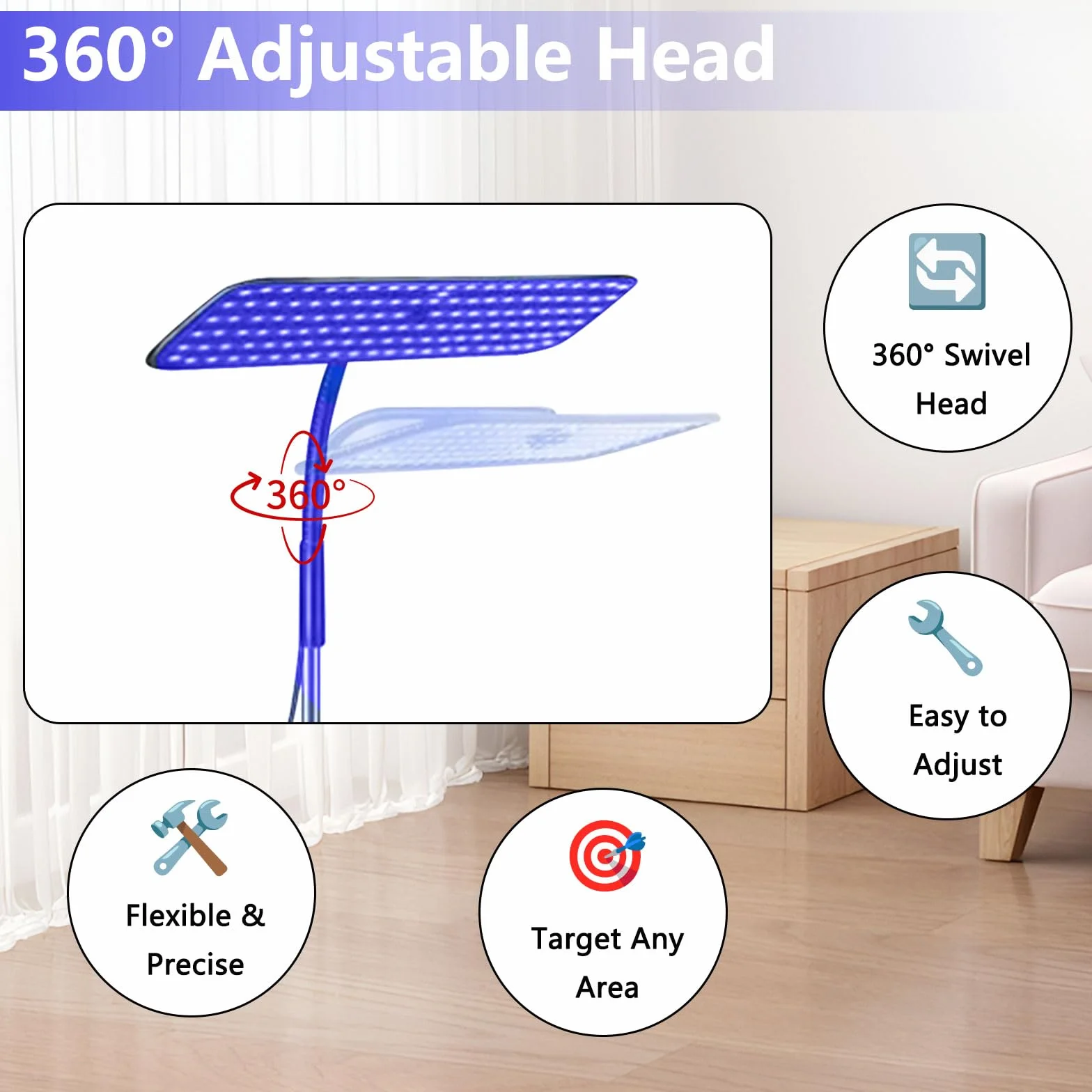 Solarium casa abbronzante viso 660+850nm lampada solarium 240 LED altezza regolabile inclinazione 3 modalità 5 livelli luminosità timer portatile viso corpo