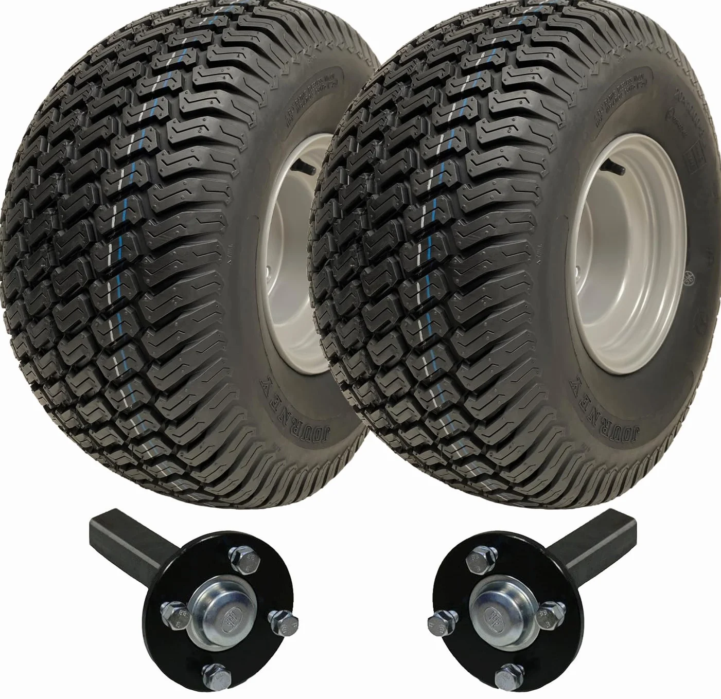 Parnells - Kit Rimorchio Atv, 2 Pneumatici e Ruote Wanda, Cerchi in Acciaio 20x10.00-8 + 100 mm + 2 Mozzi/Assi a Snodo, Senza Intoppo, Pneumatici Quad per Impieghi Gravosi, Diametro 500 mm, 900 kg
