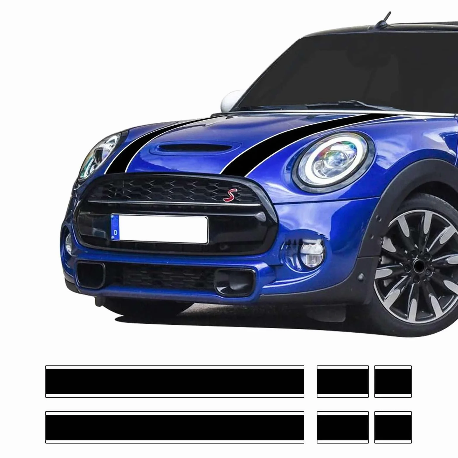 Adesivi per Cofano Motore e Strisce per Auto, Adatti per Mini Cooper R50 R52 R53 R56 R57 F55 F56 F56 Hatchback.