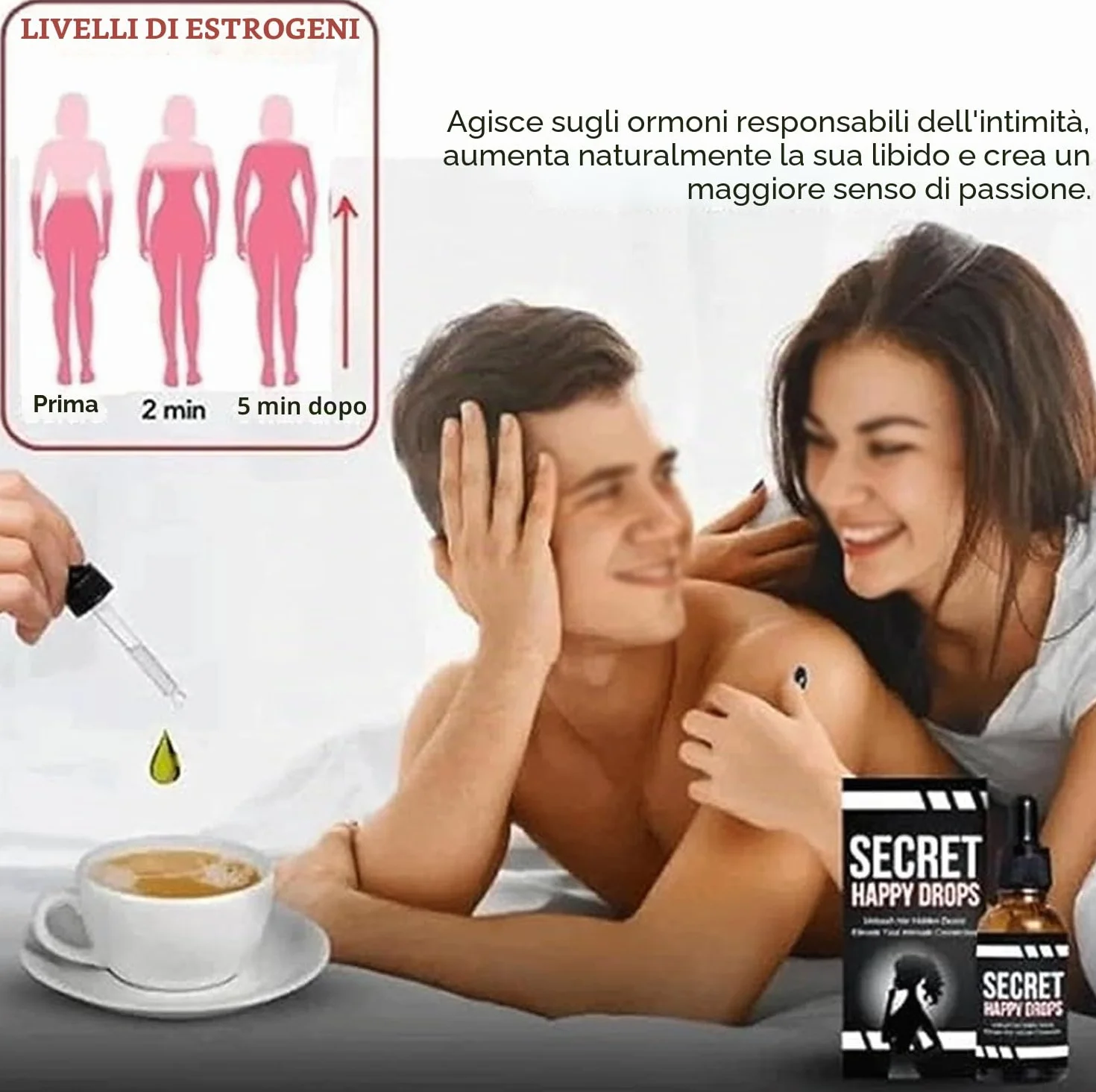 PleasurePeak Secret Happy Drops gocce orali per donne rilassamento circolazione sanguigna energia