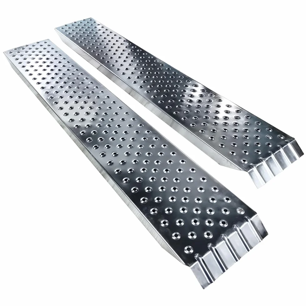 VOUNOT® Rampa di Carico in Acciaio, Due Rampe per Moto, Scooter, Quad, Trattorino, Furgone, Carrello, Carico Massimo 400 kg, 160x23 cm
