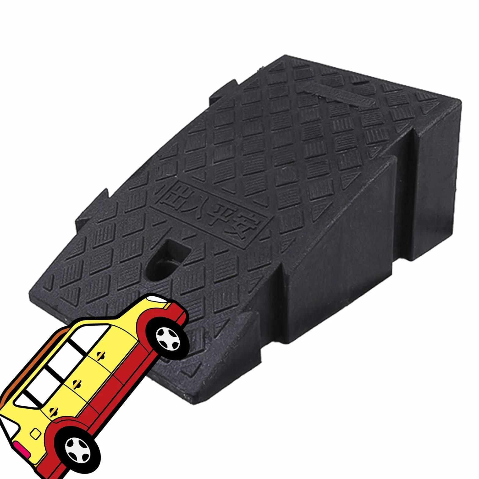 Rampa di Carico, Portatili Antiscivolo Rampe di Soglia Leggere, Rampe in Plastica per Marciapiedi Sedie a Rotelle Auto Roulotte Scooter Skateboard Moto (Colore : Nero, Taglia : 25X40X16CM)