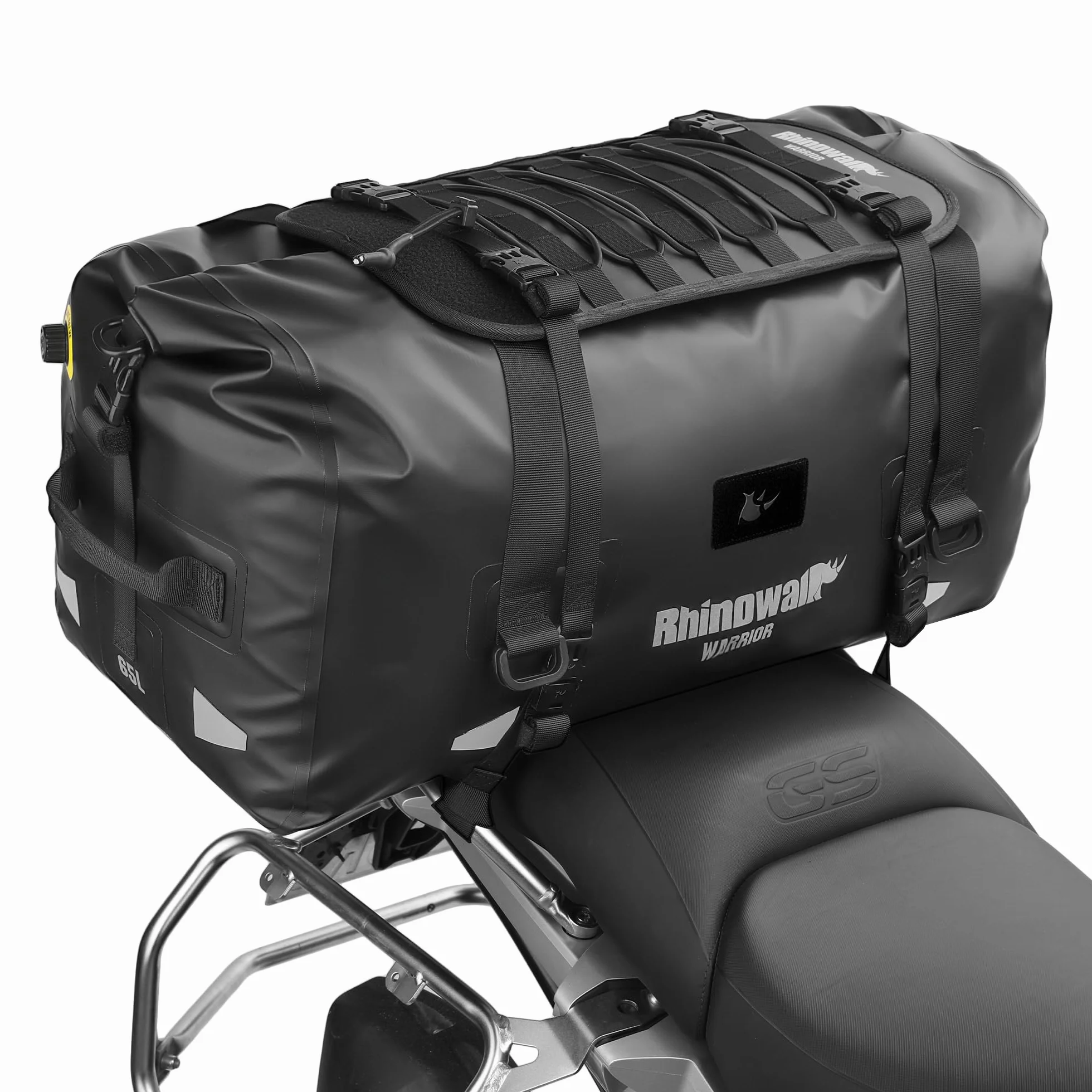 Rhinowalk Borsa da sella per moto 65L impermeabile con espansione MOLLE
