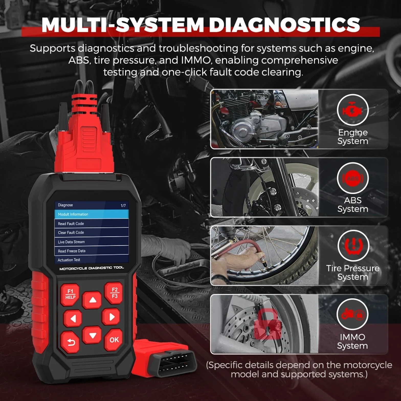 Lettore di codici M4 per moto Suzuki Yamaha Honda Kawasaki OBD2 strumento diagnostico spurgo ABS