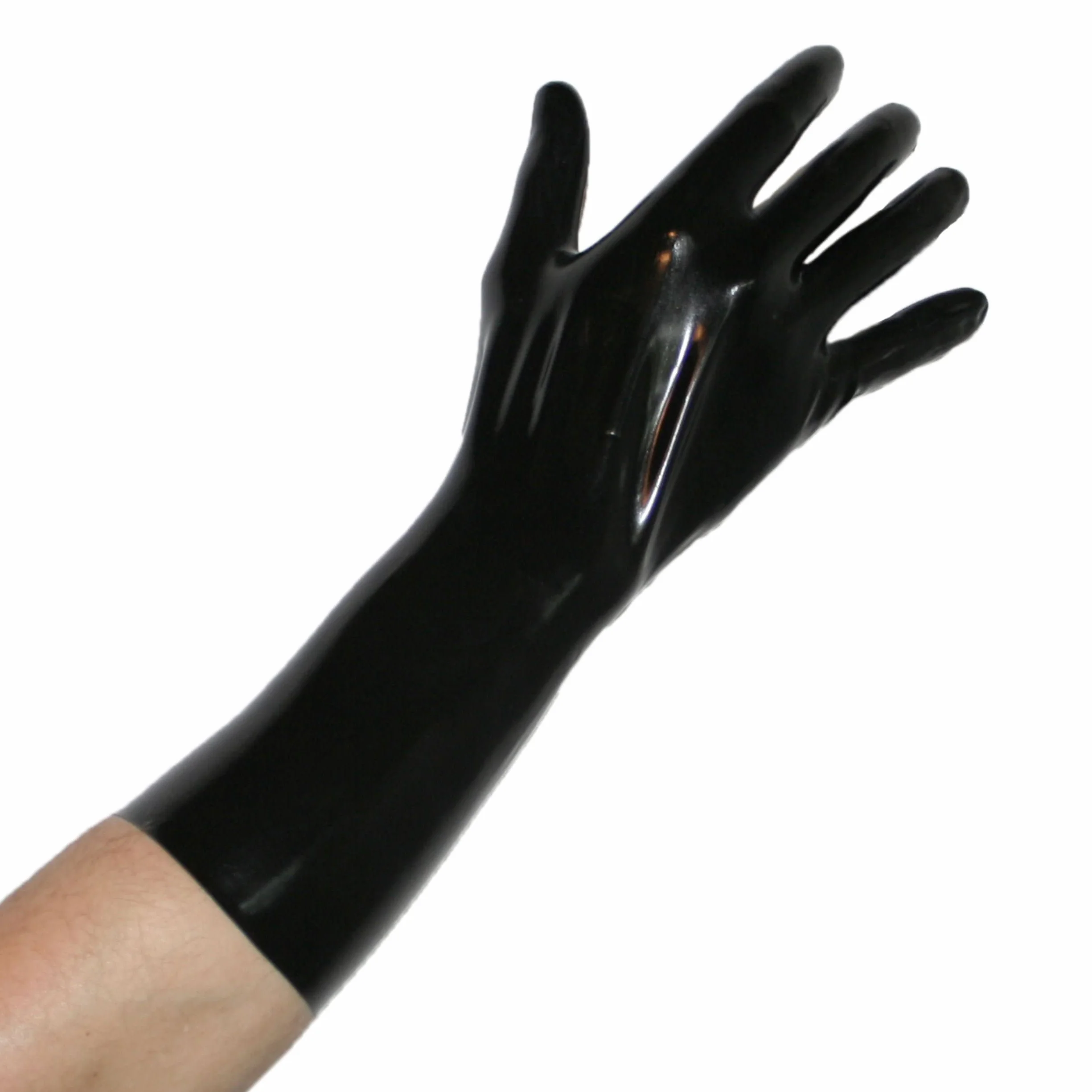 Rubberfashion Guanti in lattice corti fino al polso per donne e uomini