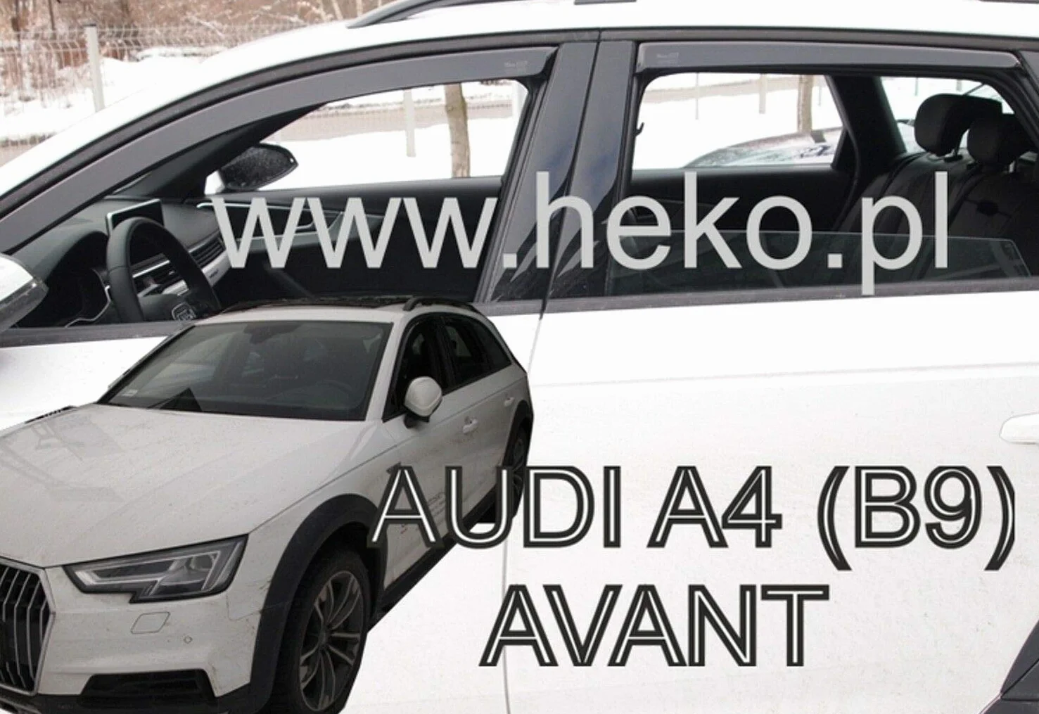 J&J AUTOMOTIVE Deflettori d'Aria per Audi A4 B9 Wagon 2015-2024 Set 4 Pezzi Nero Fumé Oscurato