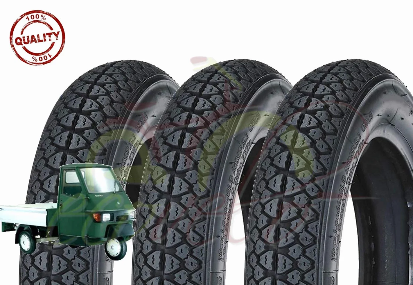 Michelin Union EGF10DMU Set 3 Pneumatici 100/90-10 per Piaggio Ape Scooter Vespa VESPONE 61L