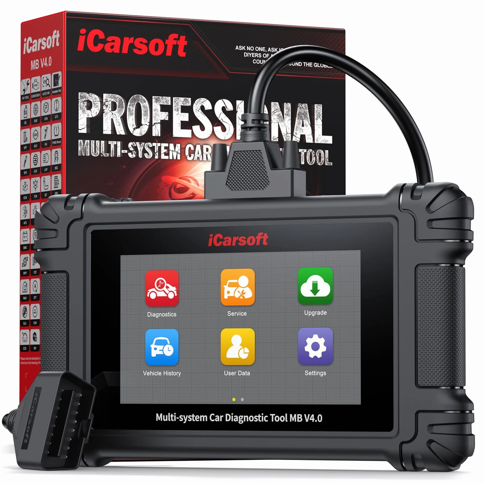 iCarsoft MB V4.0 Strumento di Diagnostica Bidirezionale OBD2 Scanner 38 Servizi Test Bidirezionale Aggiornamenti Gratuiti