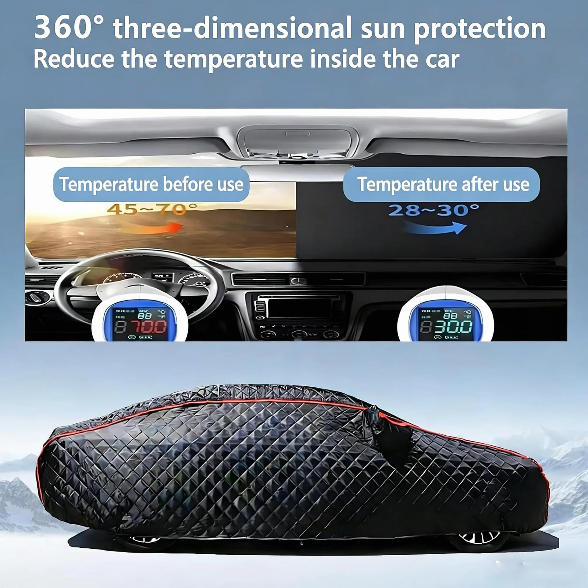 Copri Auto Anti Grandine per Tesla Model 3 (2017-2026),Copertura Antigrandine Per Auto Imbottito Copri Macchina Resistente ad Neve Ghiaccio Gelo Sole Tissu en Coton Epais(Black) wd422