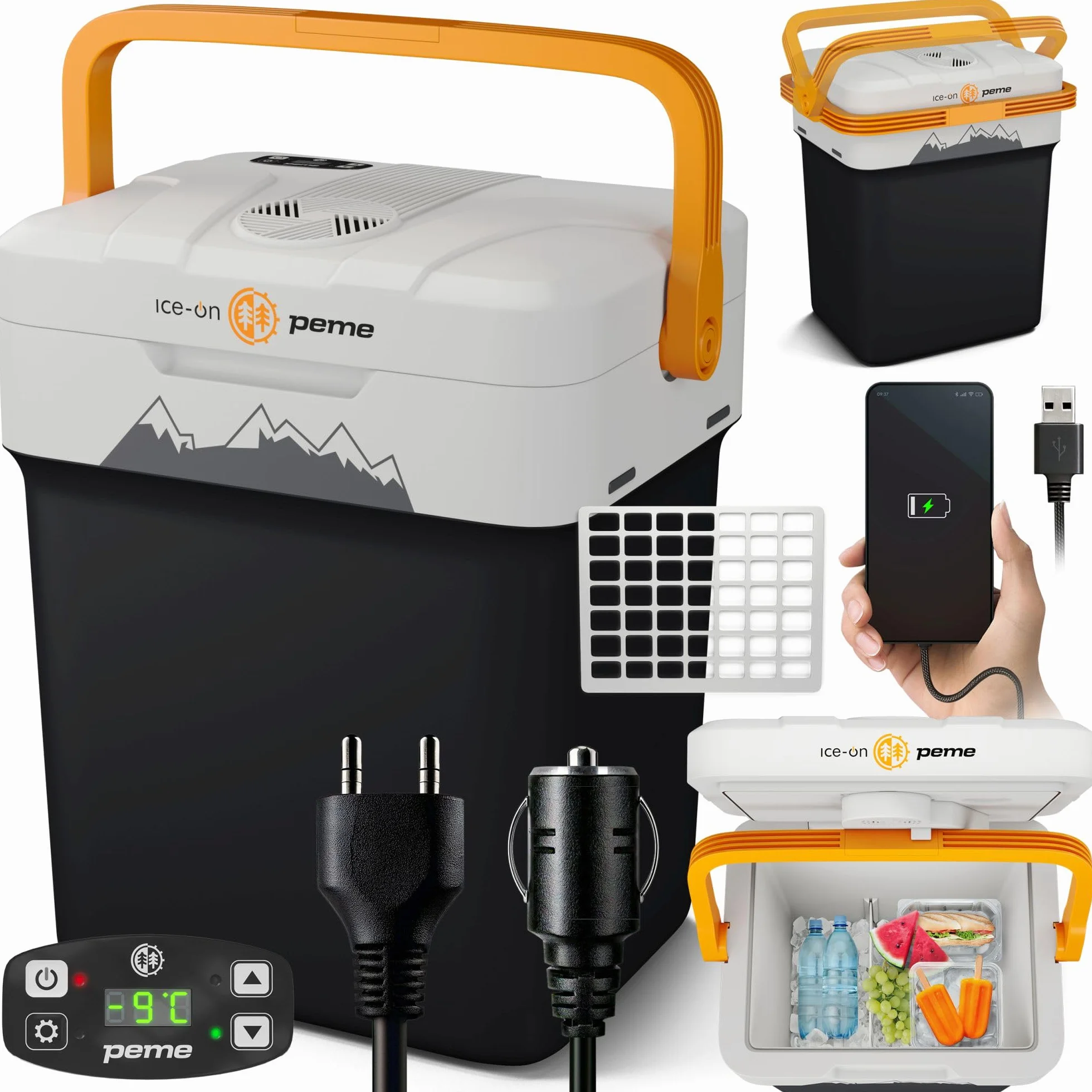 Peme Frigorifero Portatile 25,7L 12V 220-240V Elettrico Silenzioso Freezer Campeggio Auto