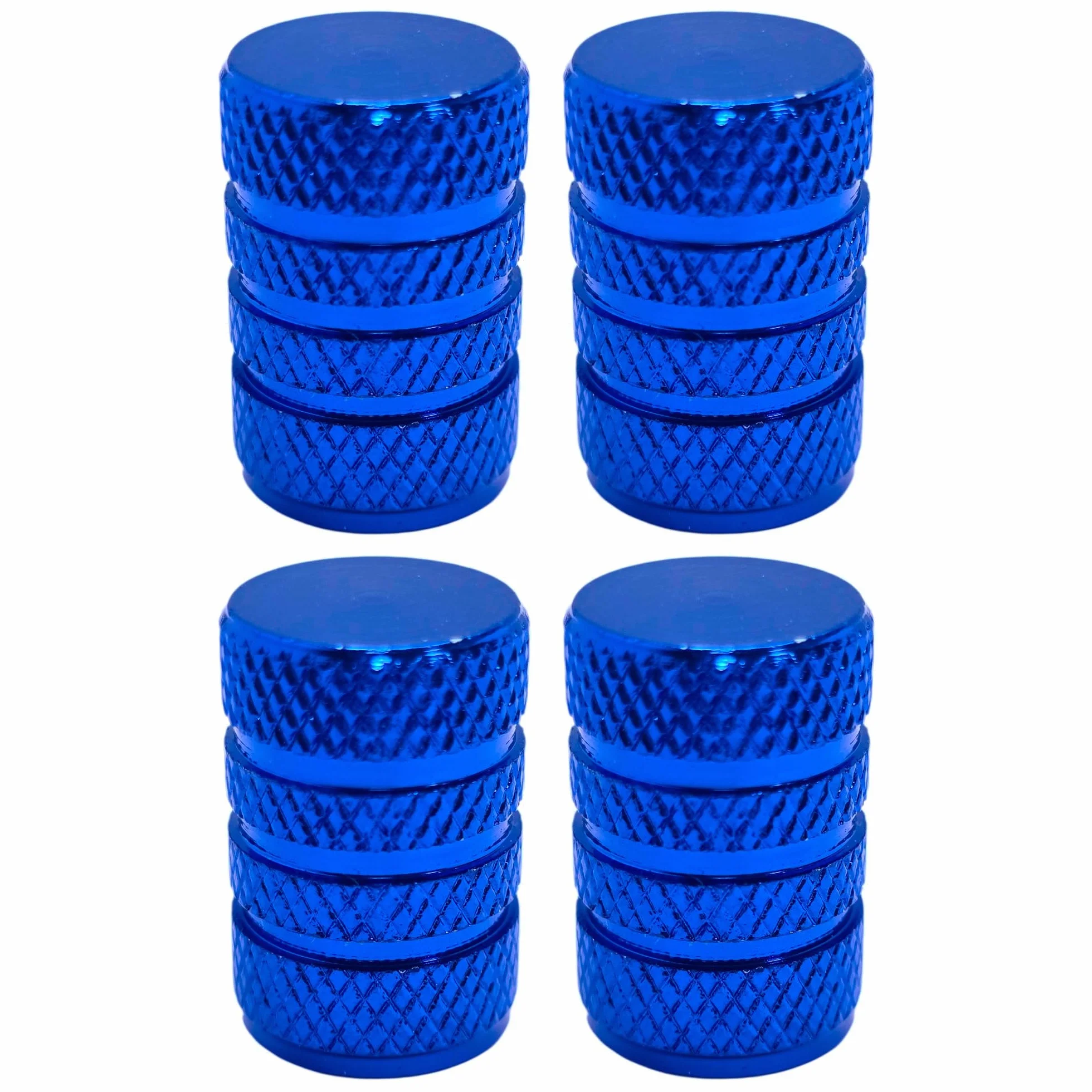 cyclingcolors 4x Cappucci delle valvole cappuccio tappi valvola in alluminio Schrader per pneumatici bici moto auto auto quad monopattino, blu