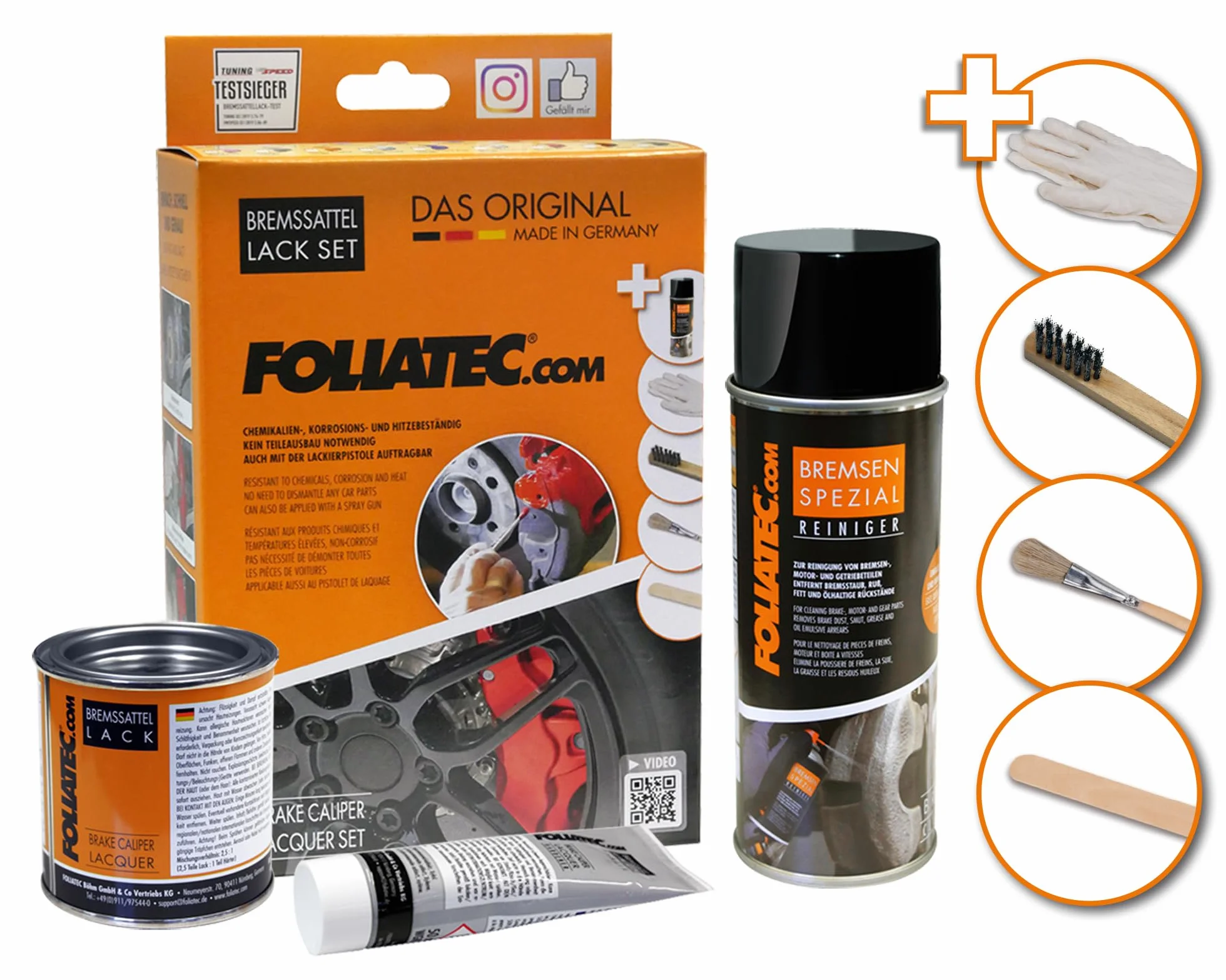 FOLIATEC Set vernici pinze freno resistenti al calore Racing Rosso 7 pezzi