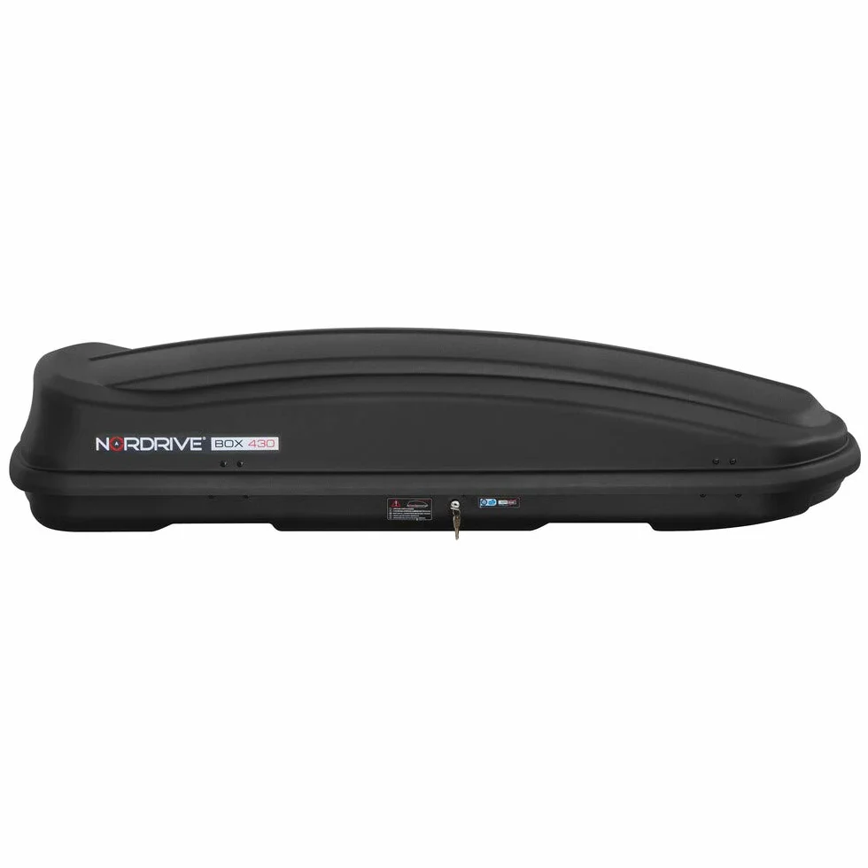 NORDRIVE N60016 Box 430, Box da Tetto per Auto in in ABS, 430 Litri - Nero Goffrato