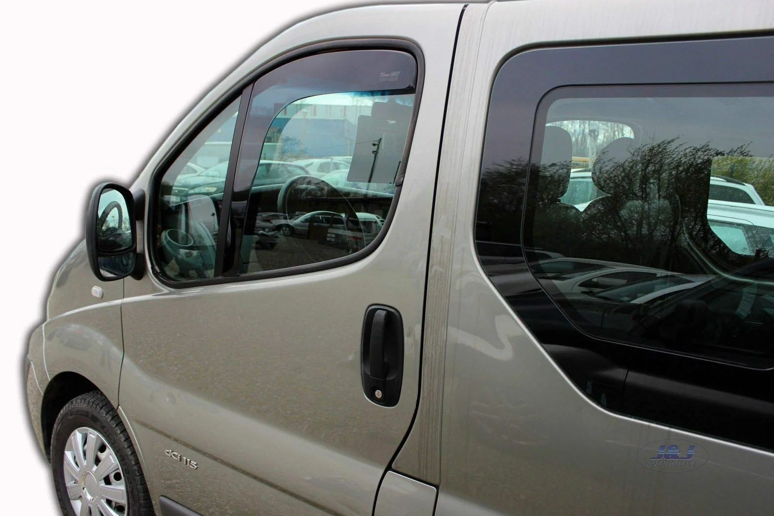 J&J AUTOMOTIVE Deflettori d'Aria Renault Trafic 2001-2014 Set 2 Pezzi Nero Fumé Oscurato