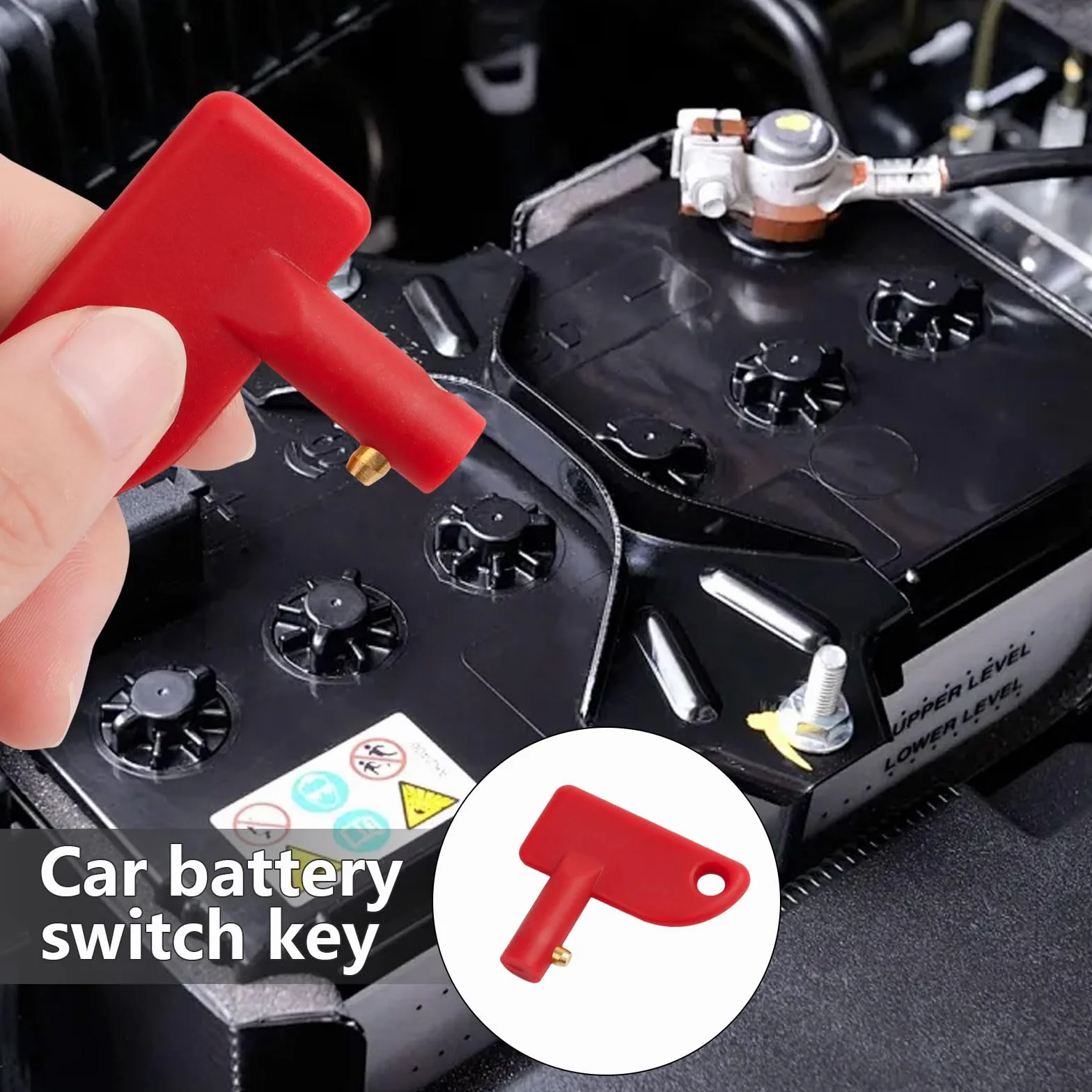 4 Pezzi Chiave Interruttore Batteria Auto, Rosso Chiavi Ricambio per Isolatore, Chiave Stacca Batteria, Chiavi di Isolamento Della Batteria per Auto Barca Camion Modificato Yacht