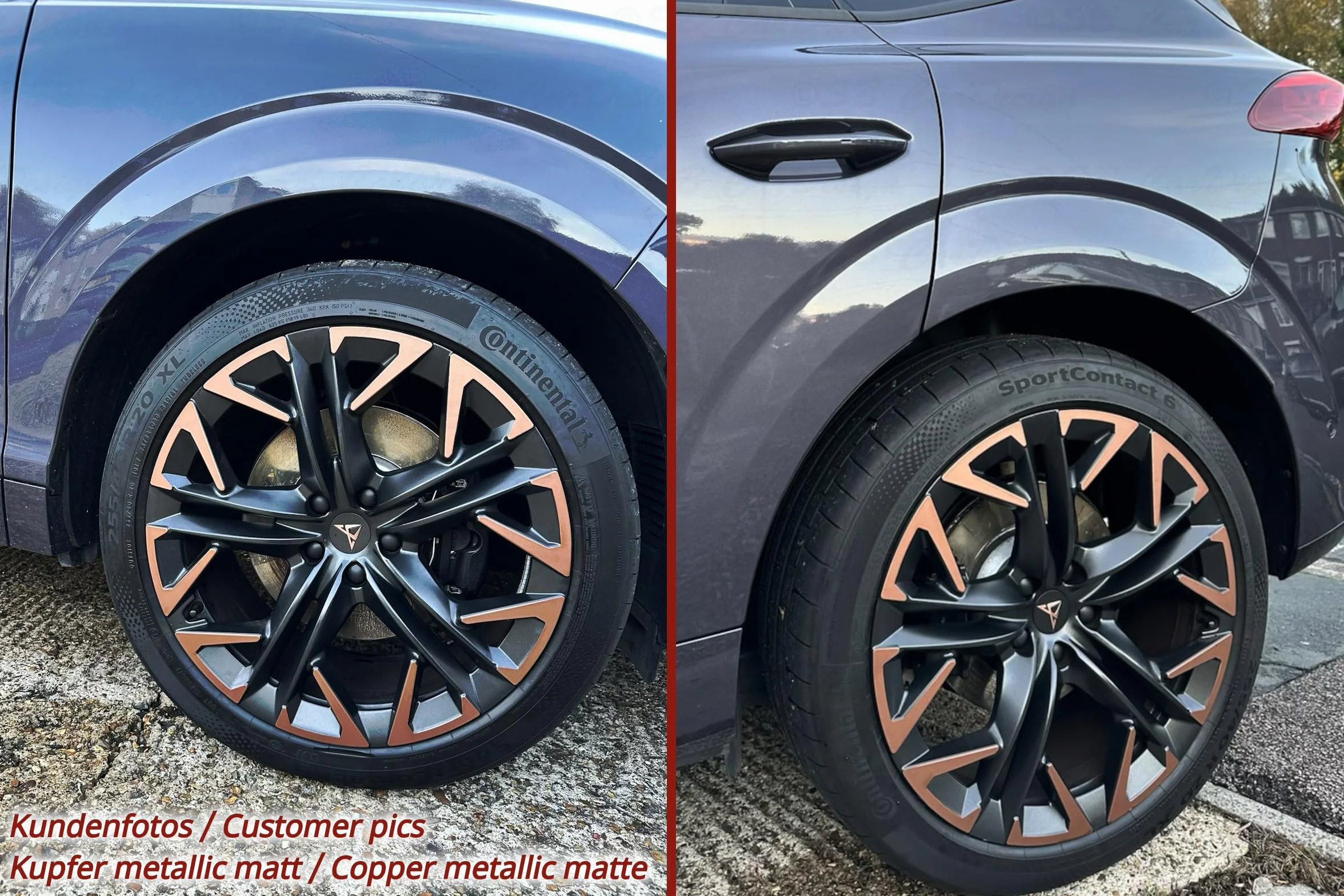 Adesivi per cerchioni Cupra TERRAMAR Hadron 8,5 x 20 pollici ET38 (rame metallizzato opaco)