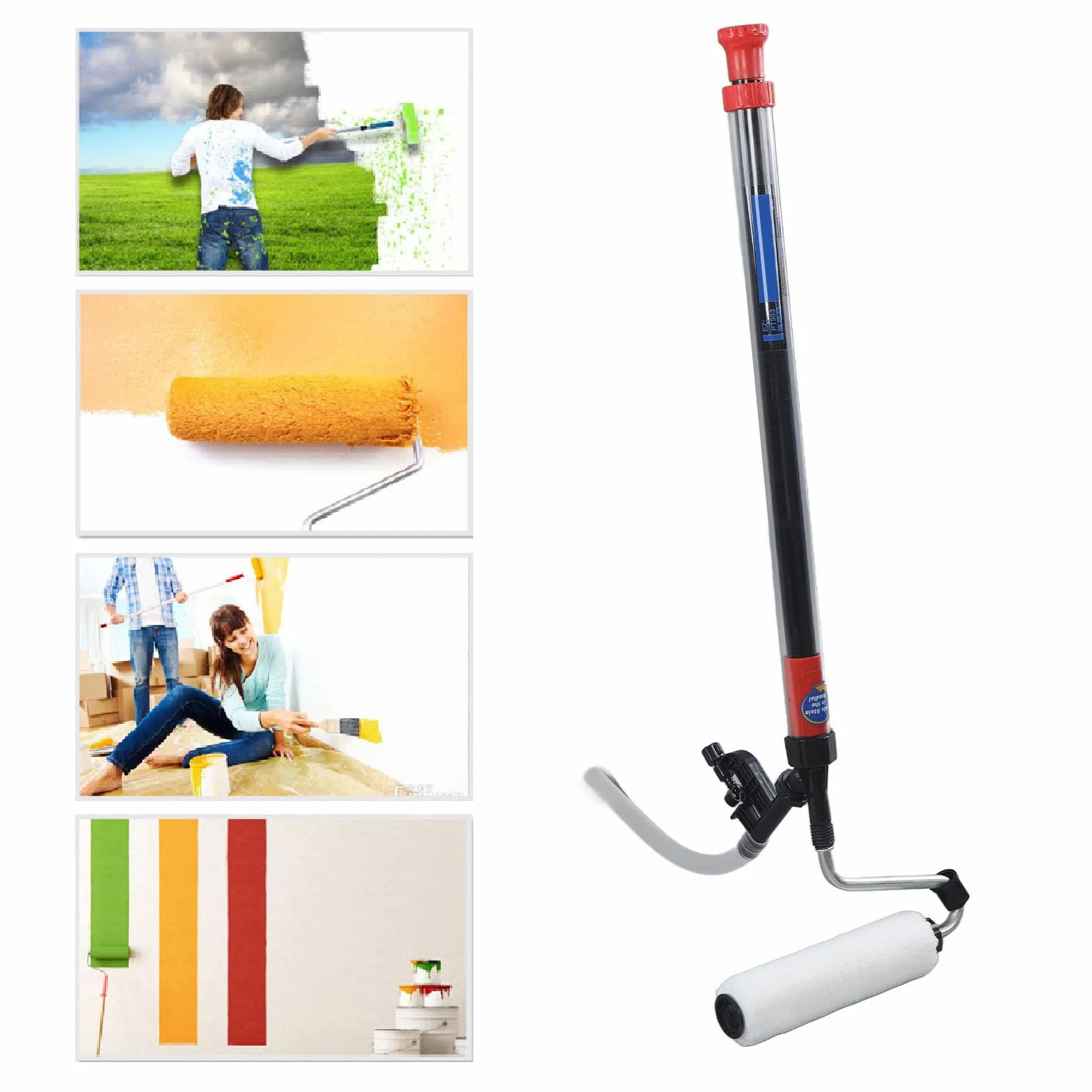 Pennello a Rullo Automatico per Pittura, Verniciatura Uniforme, Senza Gocciolamento, Facile da Pulire, Rimovibile, Semplice e Conveniente con Superfici Murali Semiruvide e Lisce
