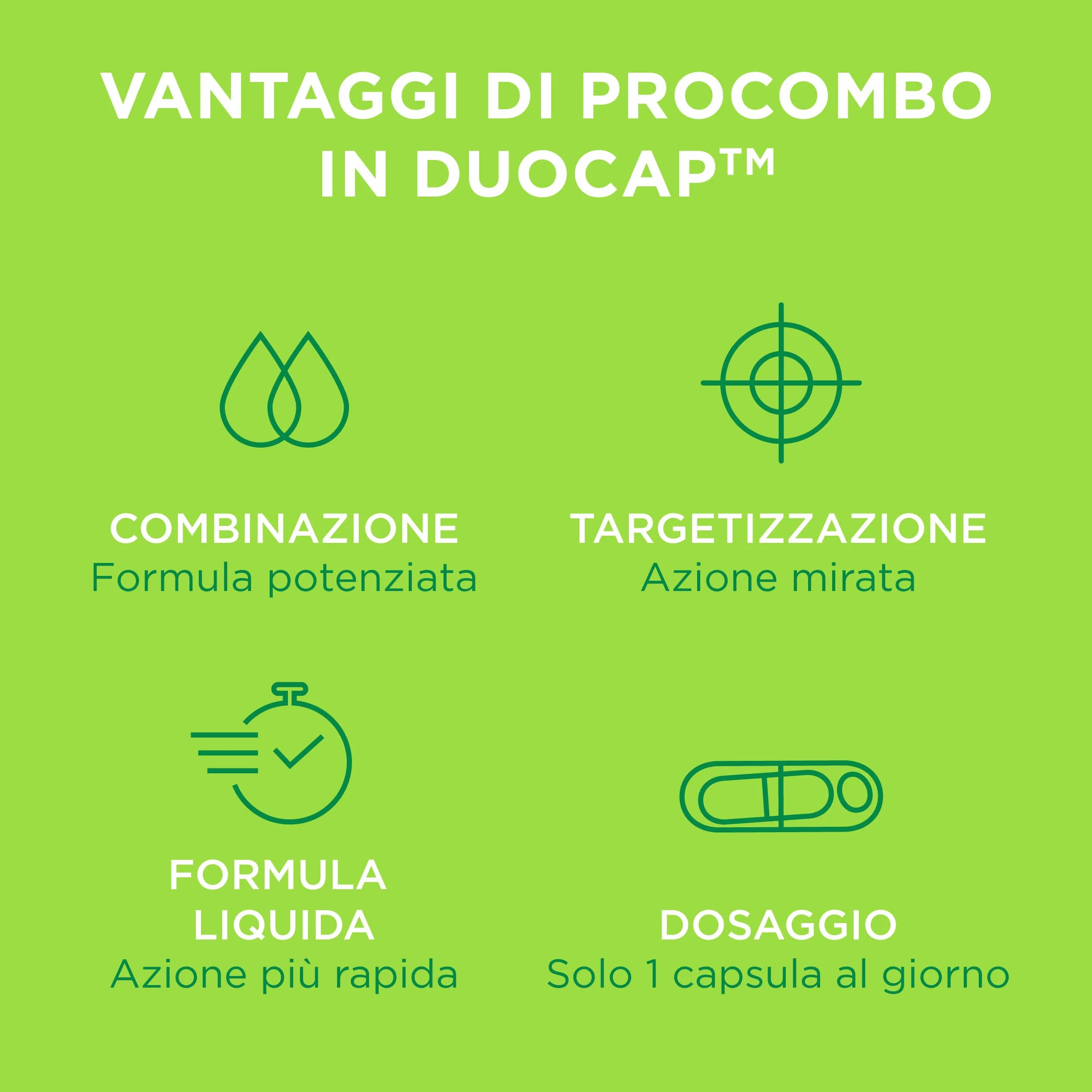 ProCombo Probiotico Intelligente con Azione Mirata dei Batteri Benefici Doppia Capsula 1 Pezzo