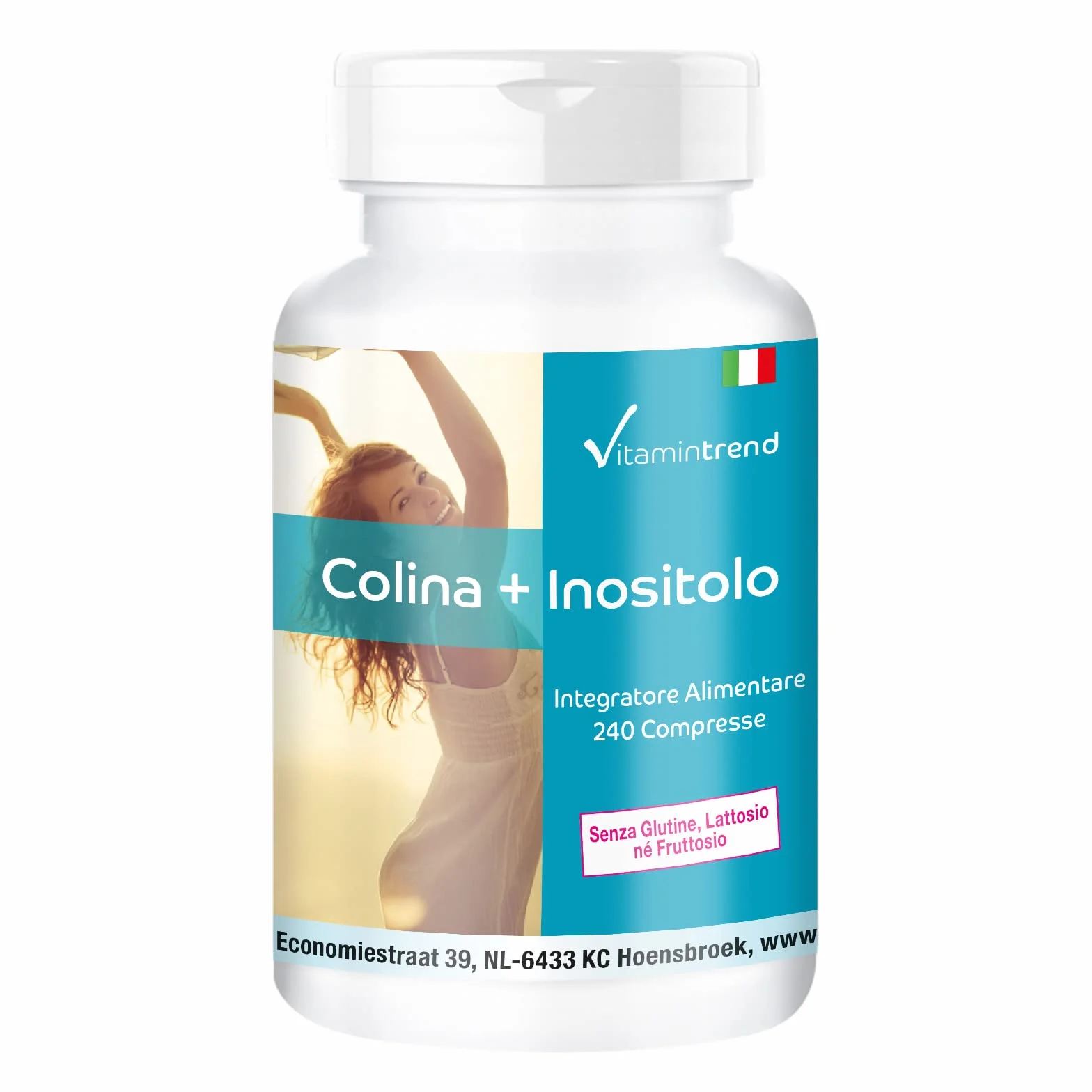 Vitamintrend Colina 100 mg + Inositolo 250 mg, 240 compresse integratore alimentare vegano