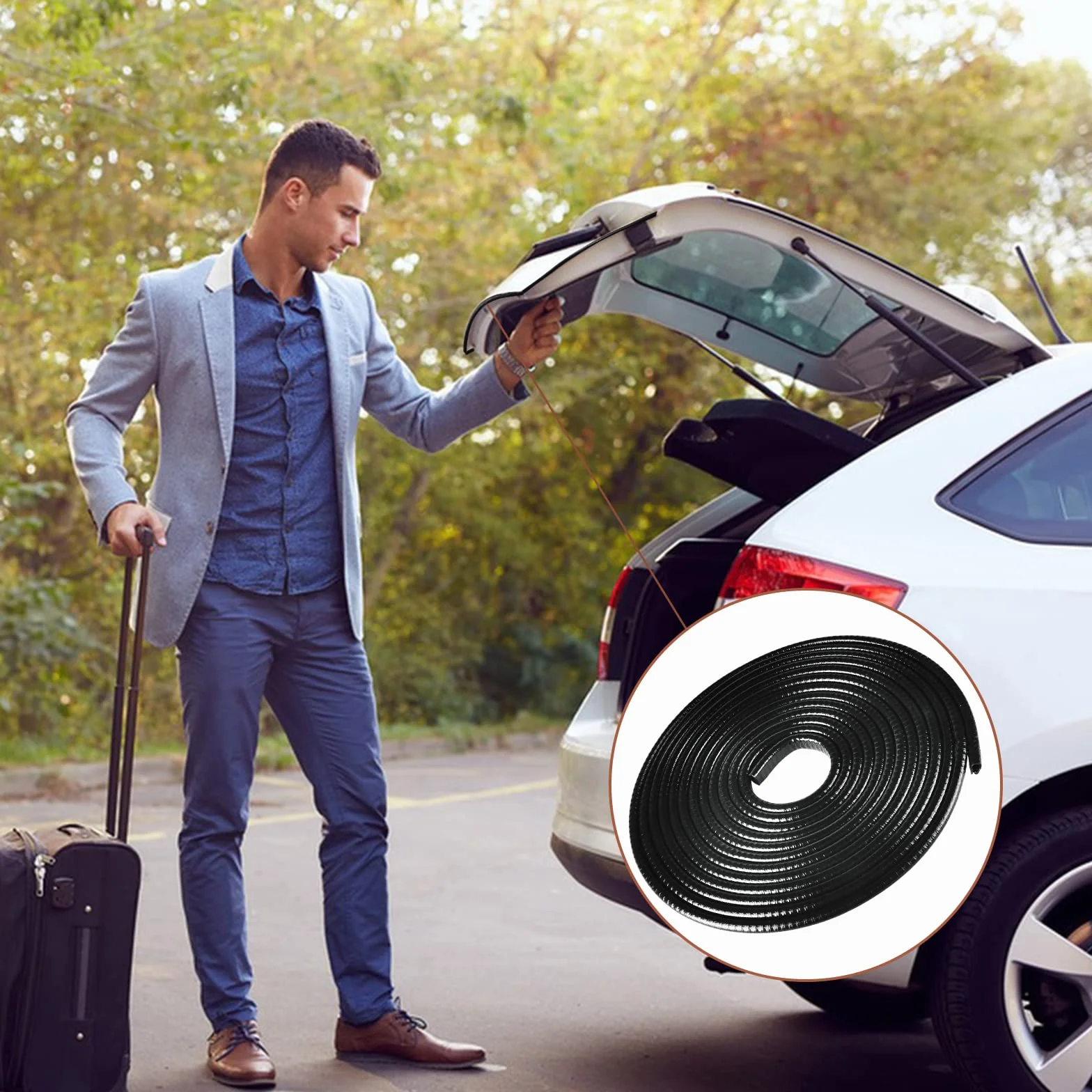 Uootach Protezione Portiera Auto 5M Paraspigoli Anti-perdite Gomma a Forma di U per Porte Bagagliaio Cofano Nero