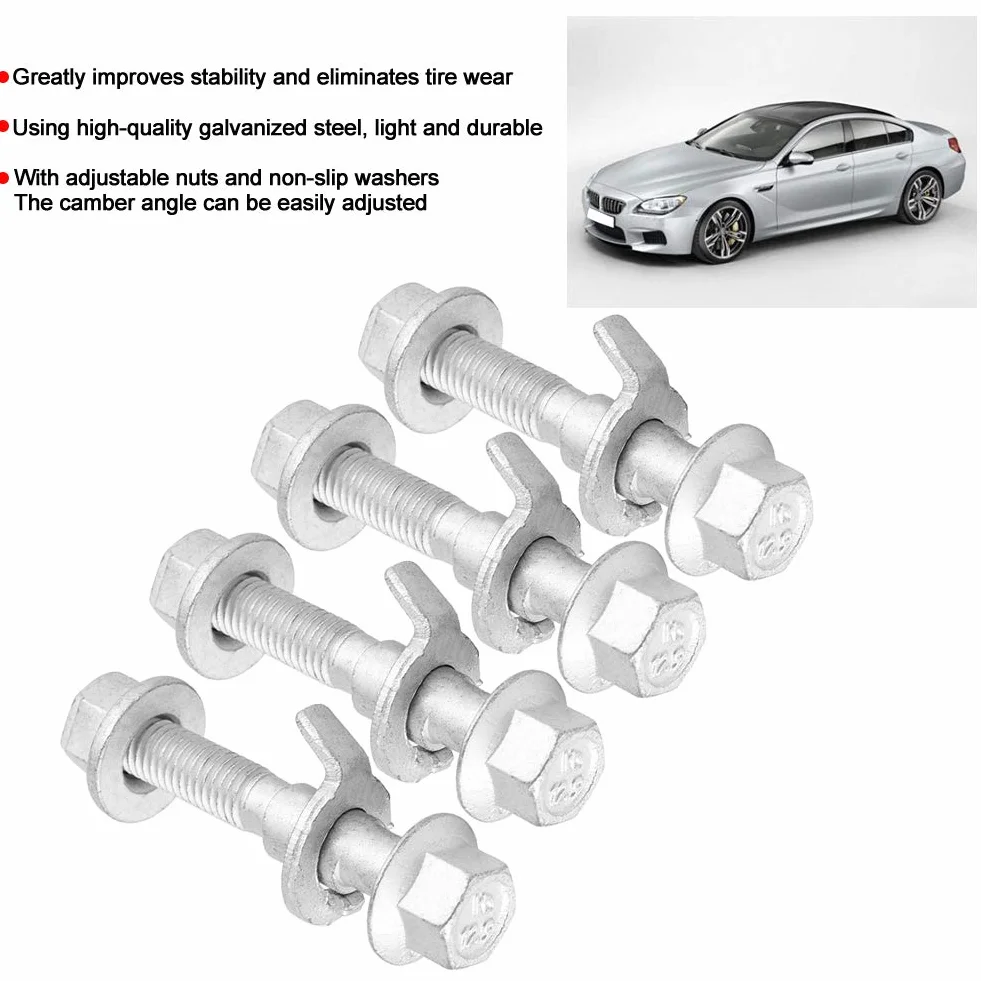 Aramox Bulloni eccentrici per allineamento ruote 4 Pezzi Regolazione campanatura 12mm
