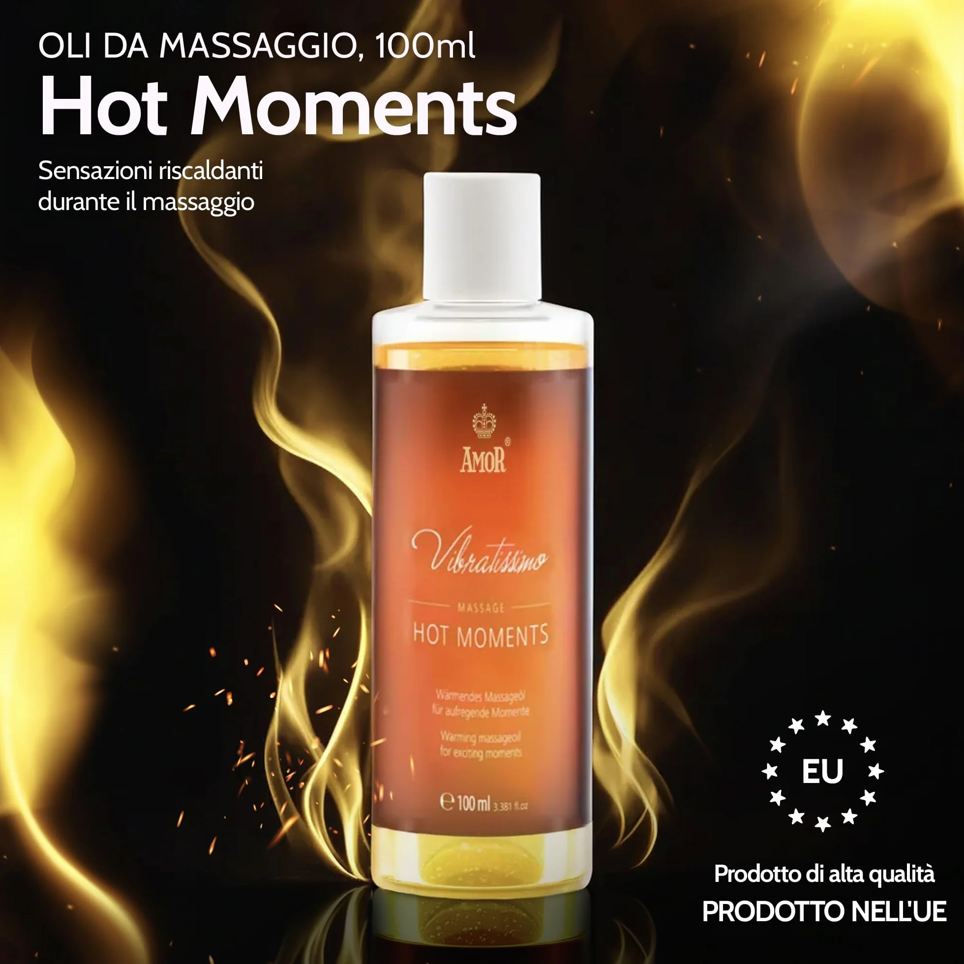 Vibratissimo Hot Moments olio da massaggio riscaldante lenitivo 100 ml
