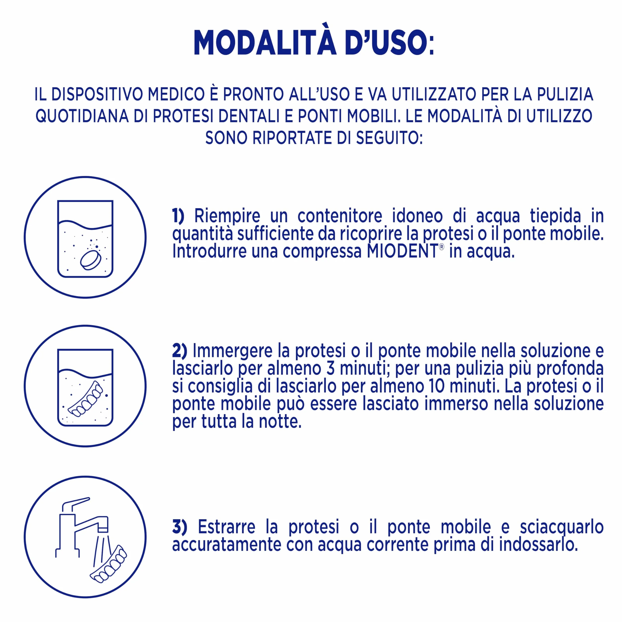 MIODENT Compresse Effervescenti per Protesi Dentali 56 compresse Igiene Rimozione Residui